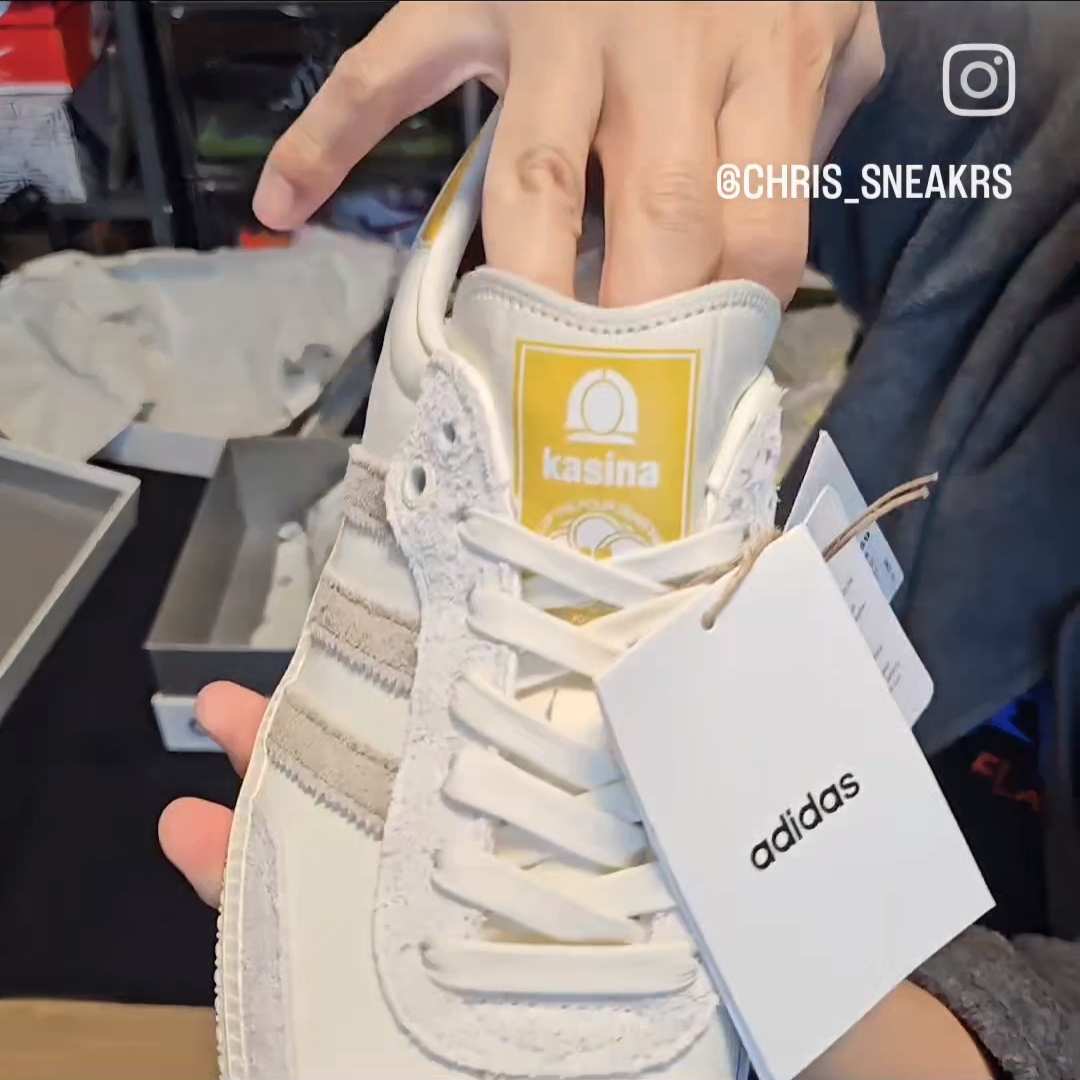 Adidas x Kasina Samba Consortium Cup Off White Trace Khaki, Adidas x Kasina Forum 84 Low Consortium Cup Off White 착용 스타일 - 8