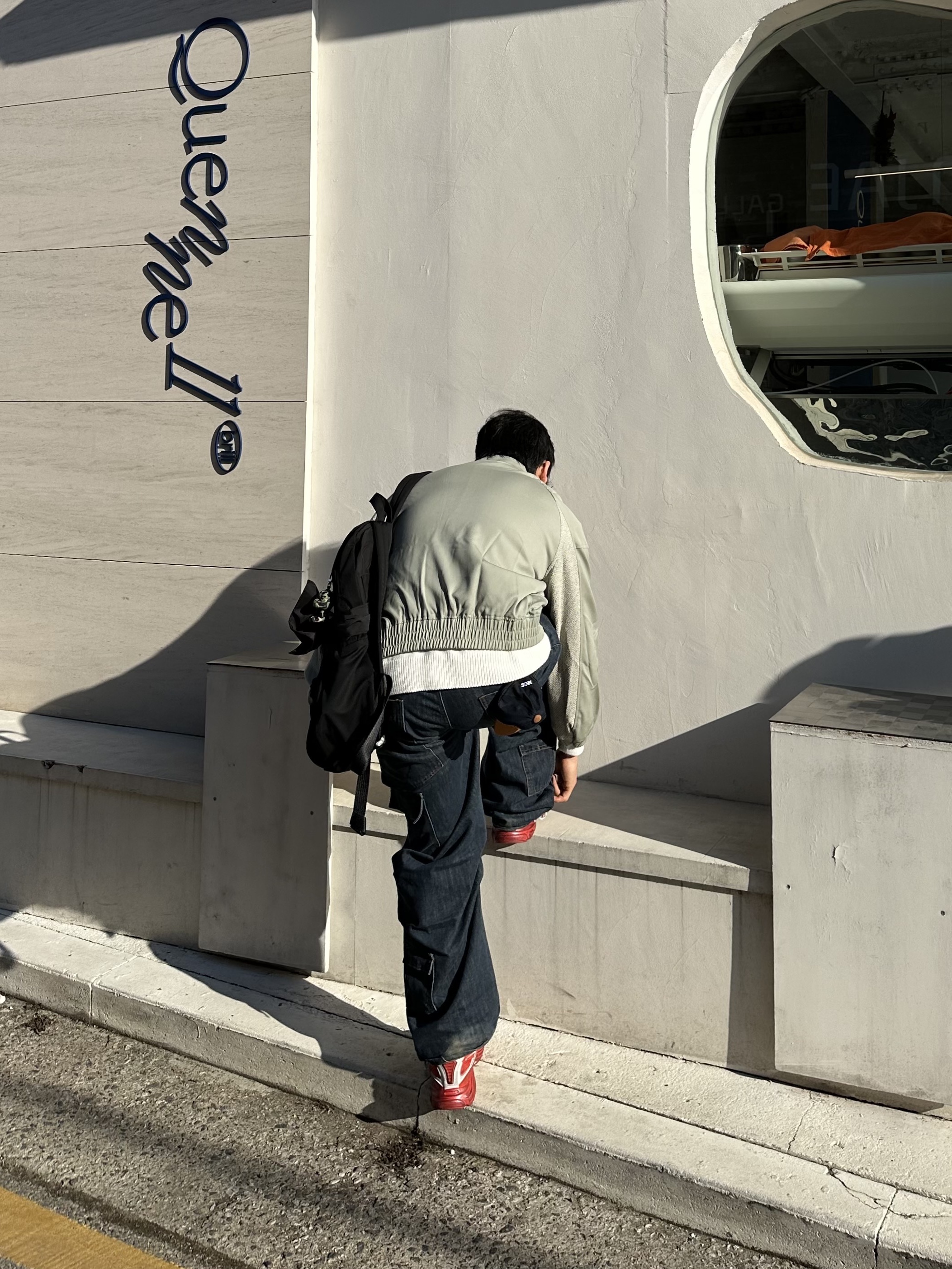Typing Mistake Double Pocket Blouson Mint, Reebok x Kanghyuk Premier Road Modern Mid White Red 착용 스타일 - 5