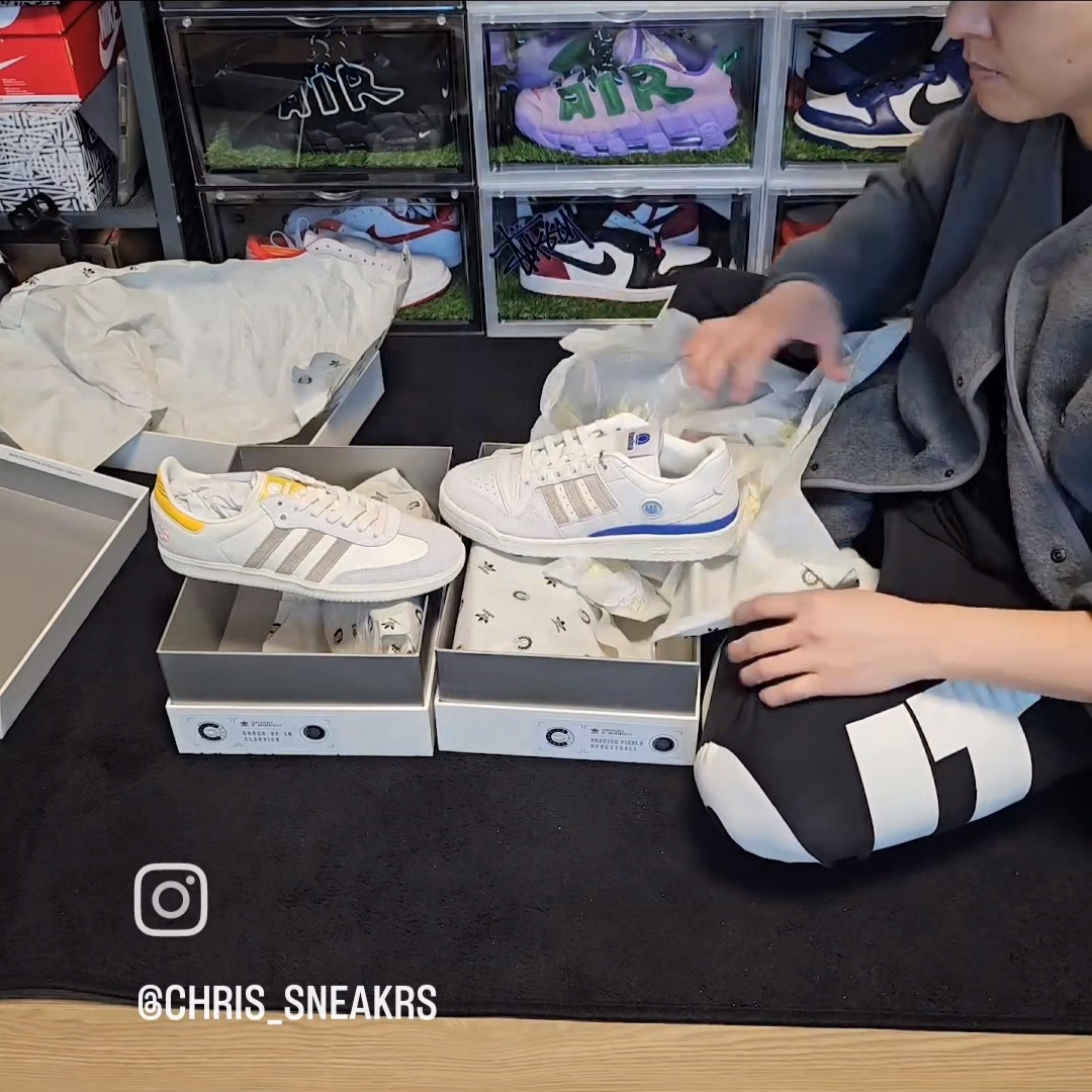 Adidas x Kasina Samba Consortium Cup Off White Trace Khaki, Adidas x Kasina Forum 84 Low Consortium Cup Off White 착용 스타일 - 9