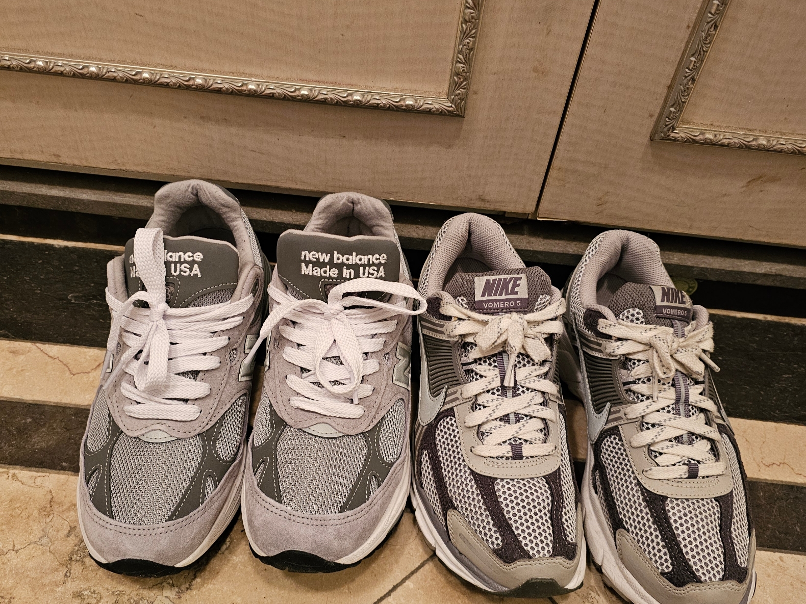 New Balance 993 Made in USA Grey - D Standard 착용 스타일 - 1