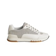 Hermes Trail Sneakers Canvas Calfskin & Prunoir Blanc