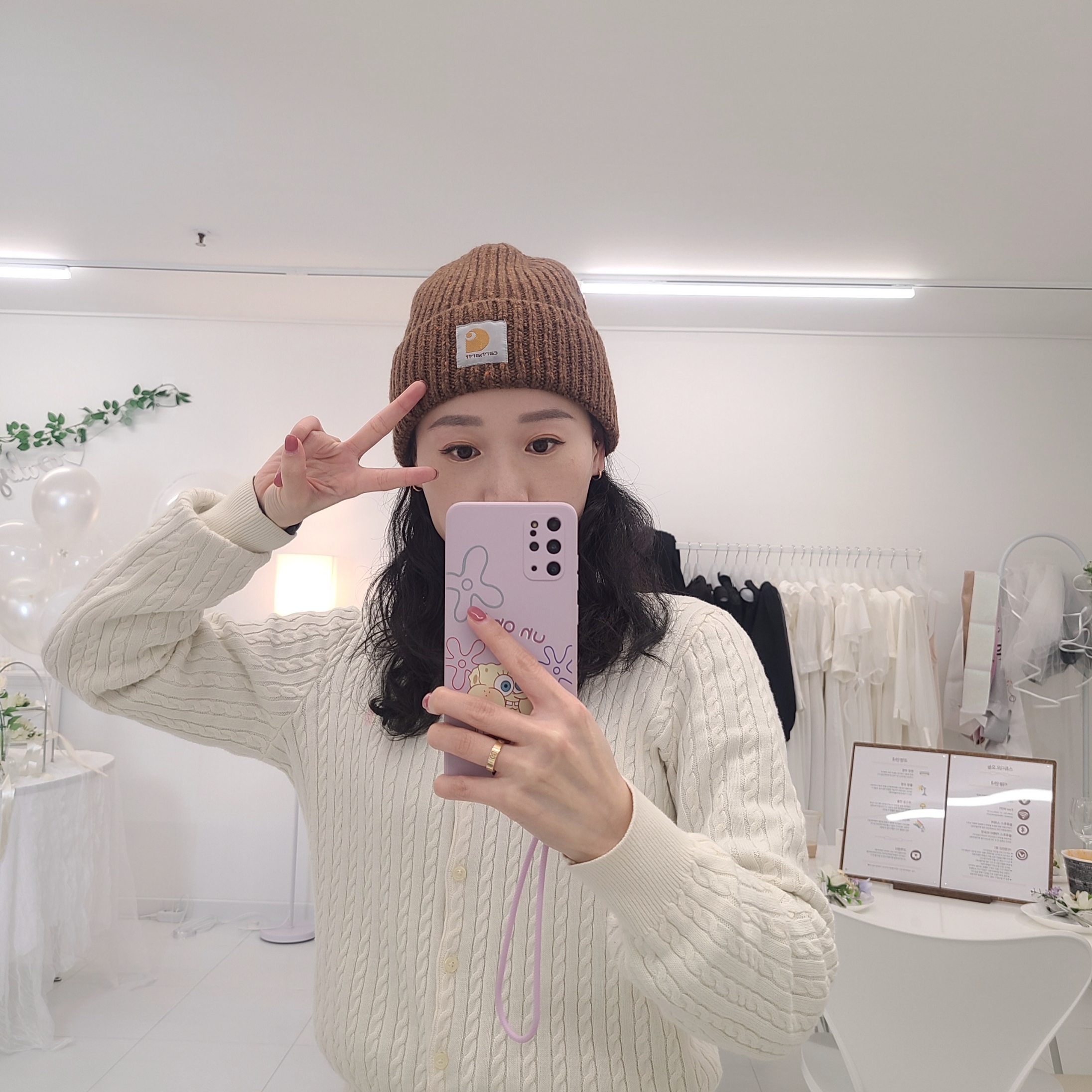 [30% 적립] Polo Ralph Lauren Children Mini Cable Cotton Cardigan Warm White 착용 스타일