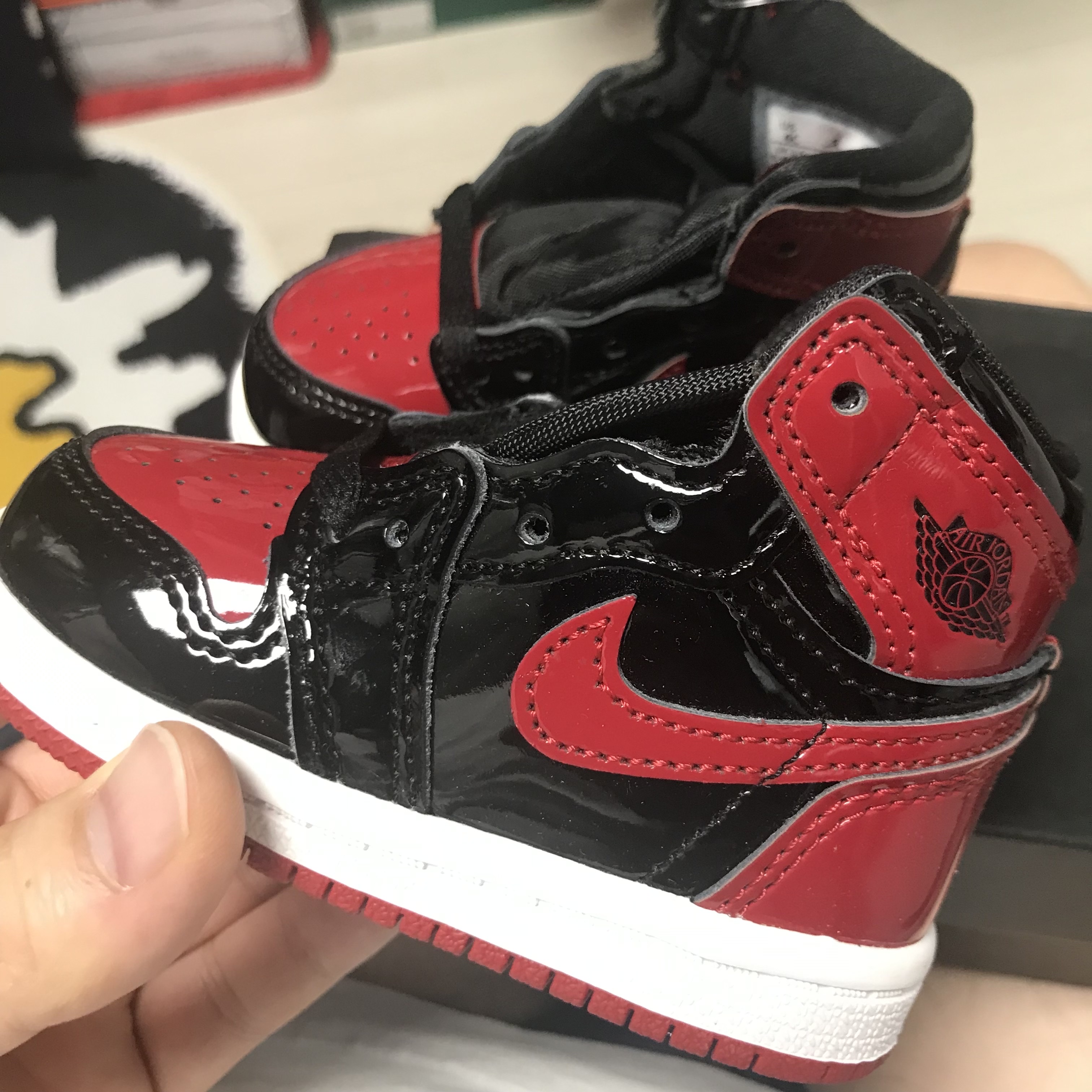 (TD) Jordan 1 Retro High OG Patent Bred 착용 스타일