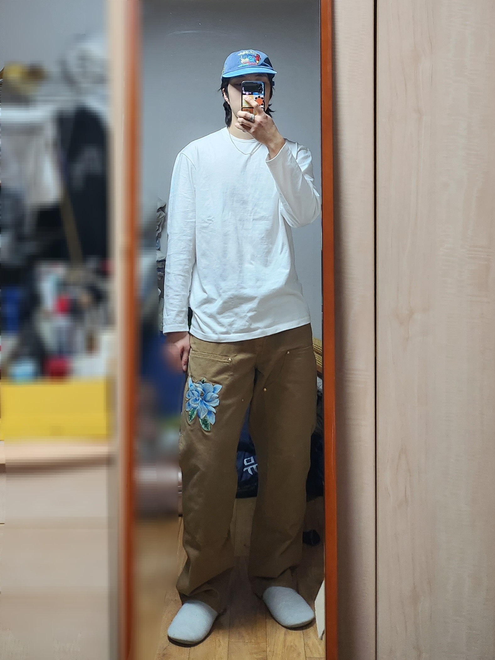 Carhartt WIP x Awake NY Double Knee Pants Brown 착용 스타일 - 1