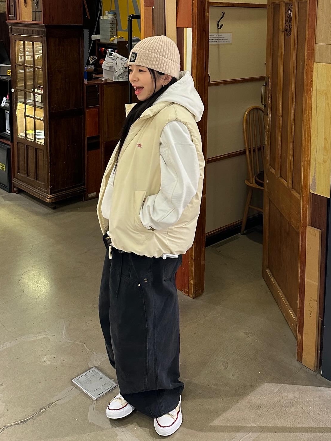 Stone Island N10B5 Beanie Off White - 22FW, Maison Mihara Yasuhiro Peterson OG Sole Canvas Low-top Sneakers Natural 착용 스타일 - 2