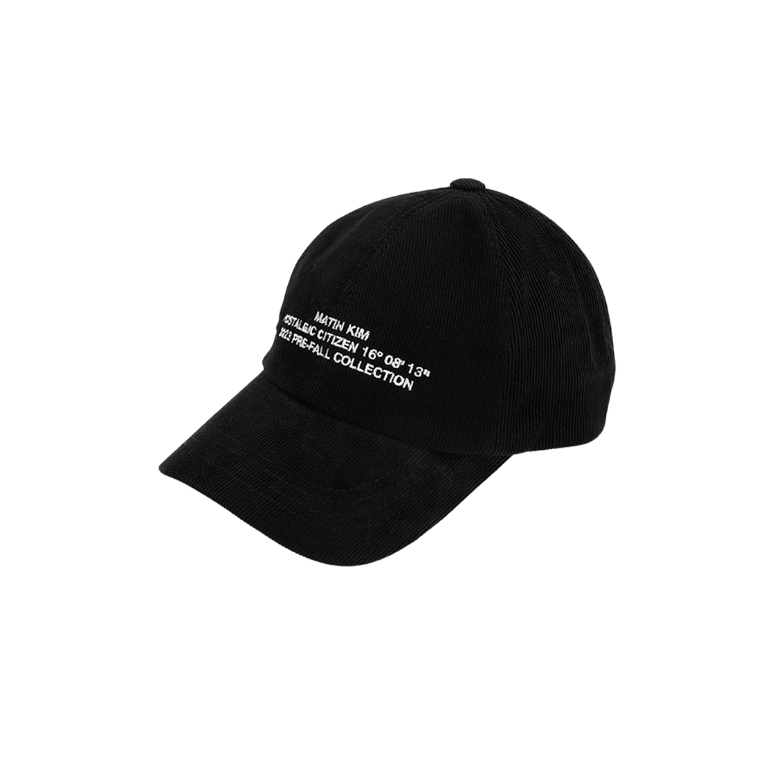 (W) Matin Kim Corduroy Lettering Ball Cap Black 상세 이미지 1