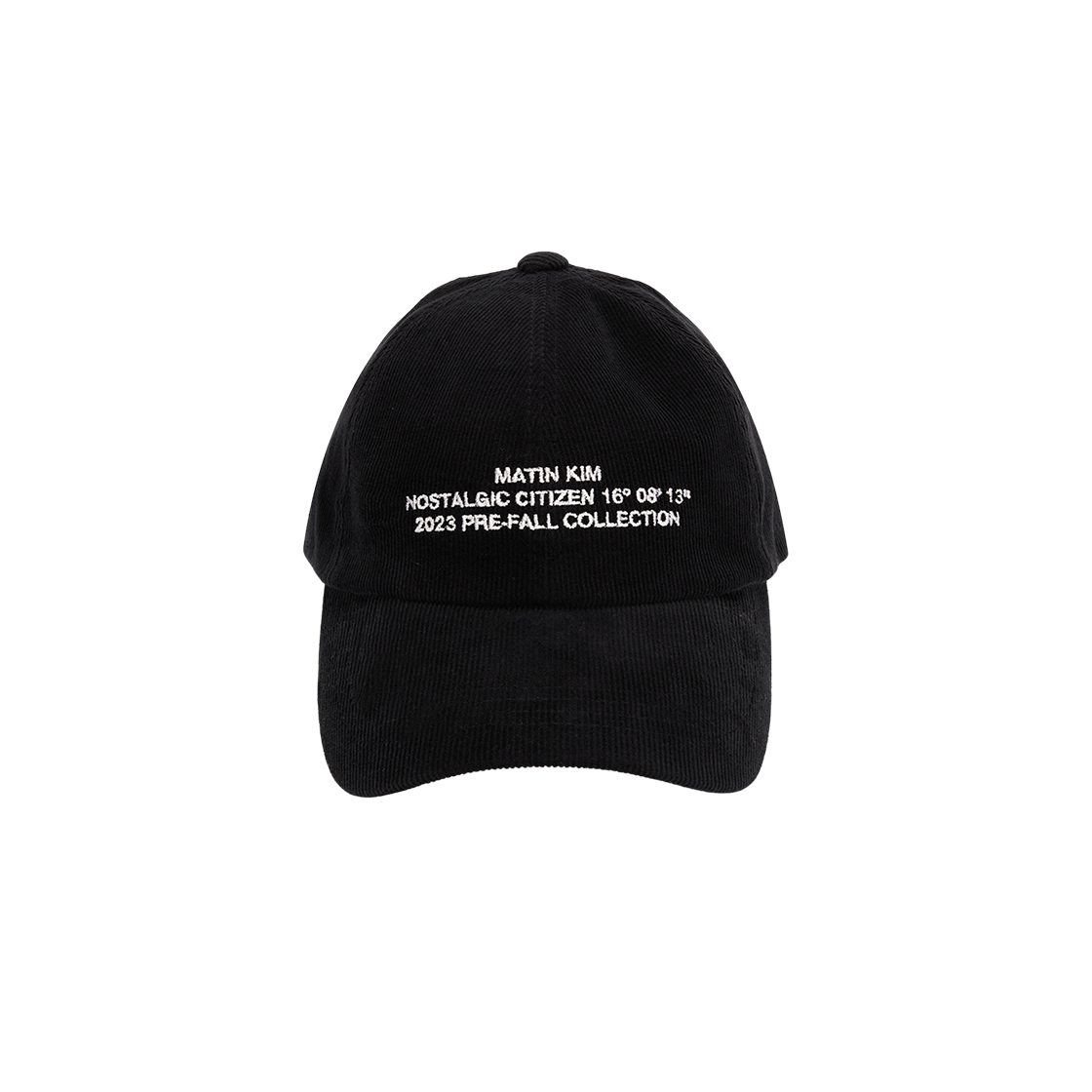 (W) Matin Kim Corduroy Lettering Ball Cap Black 상세 이미지 2