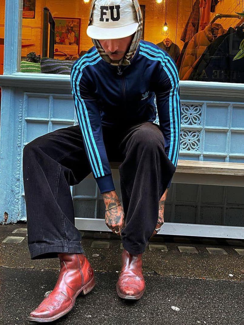 Adidas x KoRn Track Top Black - KR Sizing, Adidas Adicolor Classic Beckenbauer Track Jacket Night Indigo - KR Sizing 착용 스타일 - 4