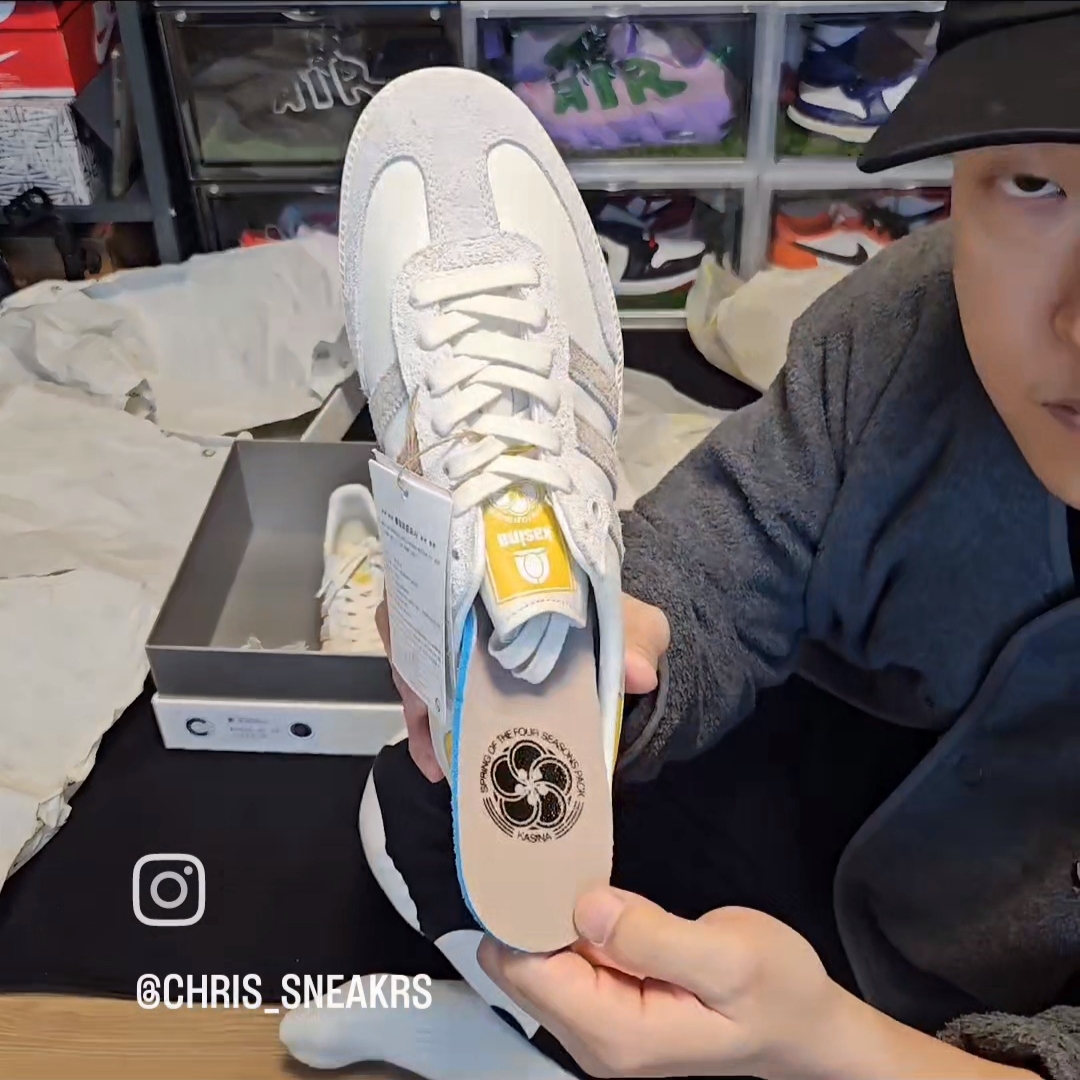 Adidas x Kasina Samba Consortium Cup Off White Trace Khaki, Adidas x Kasina Forum 84 Low Consortium Cup Off White 착용 스타일 - 3