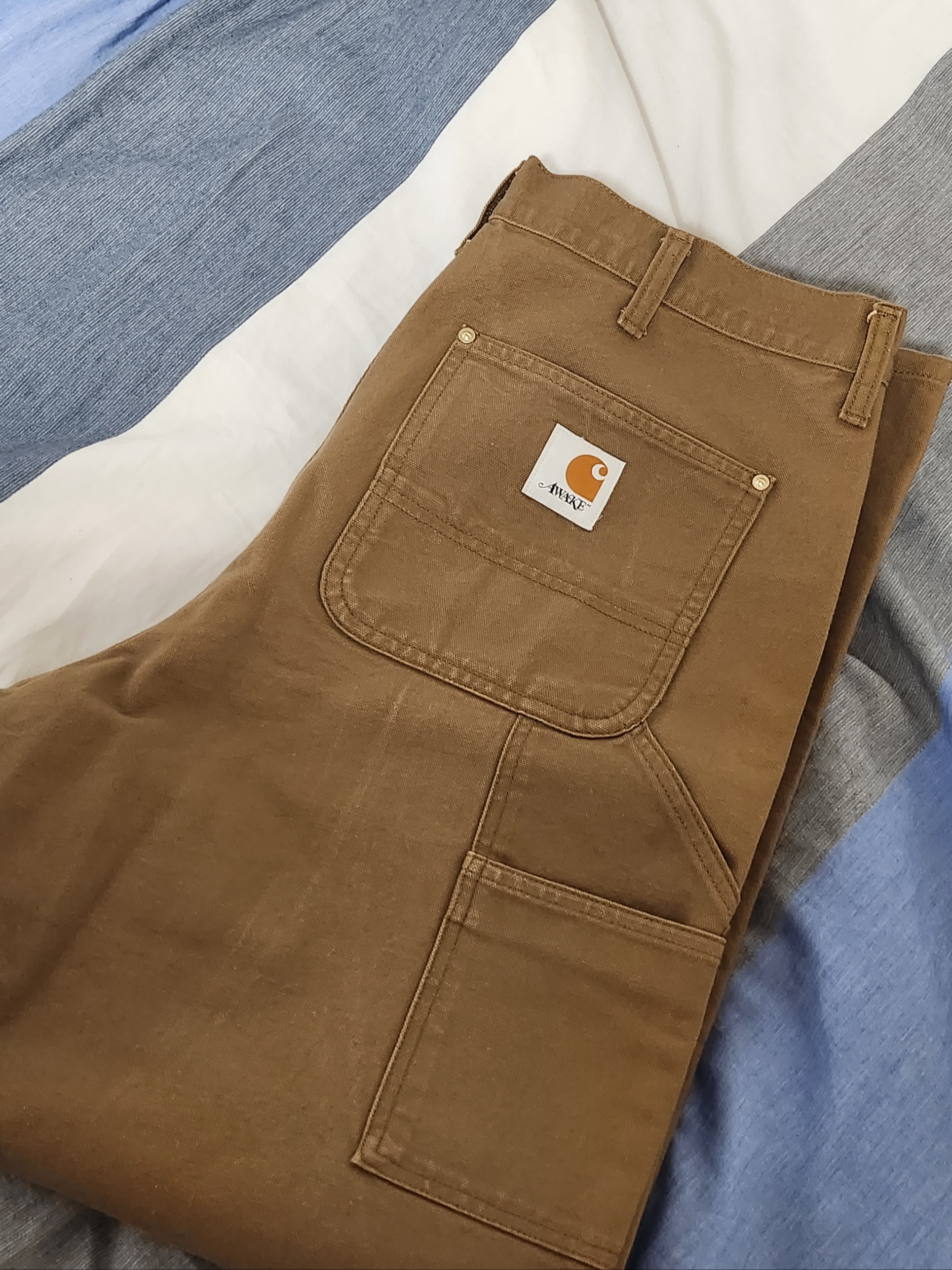 Carhartt WIP x Awake NY Double Knee Pants Brown 착용 스타일 - 3
