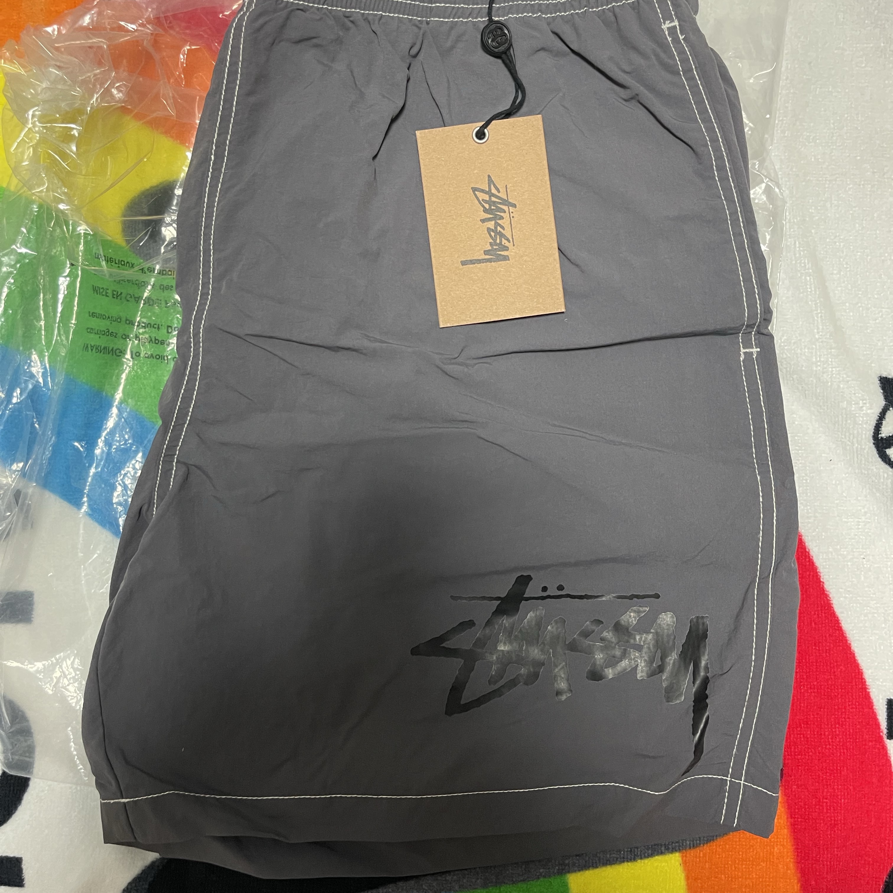 Stussy x Our Legacy Work Shop Water Shorts Charcoal 착용 스타일