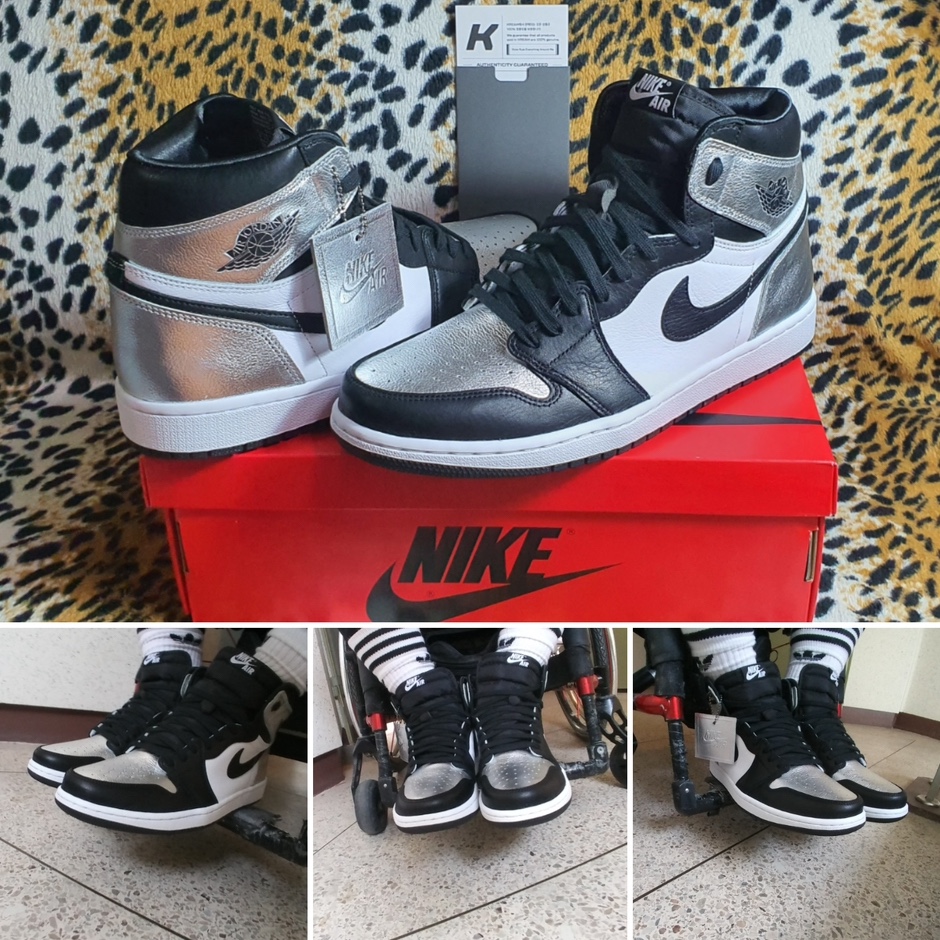 (W) Jordan 1 Retro High OG Silver Toe 착용 스타일