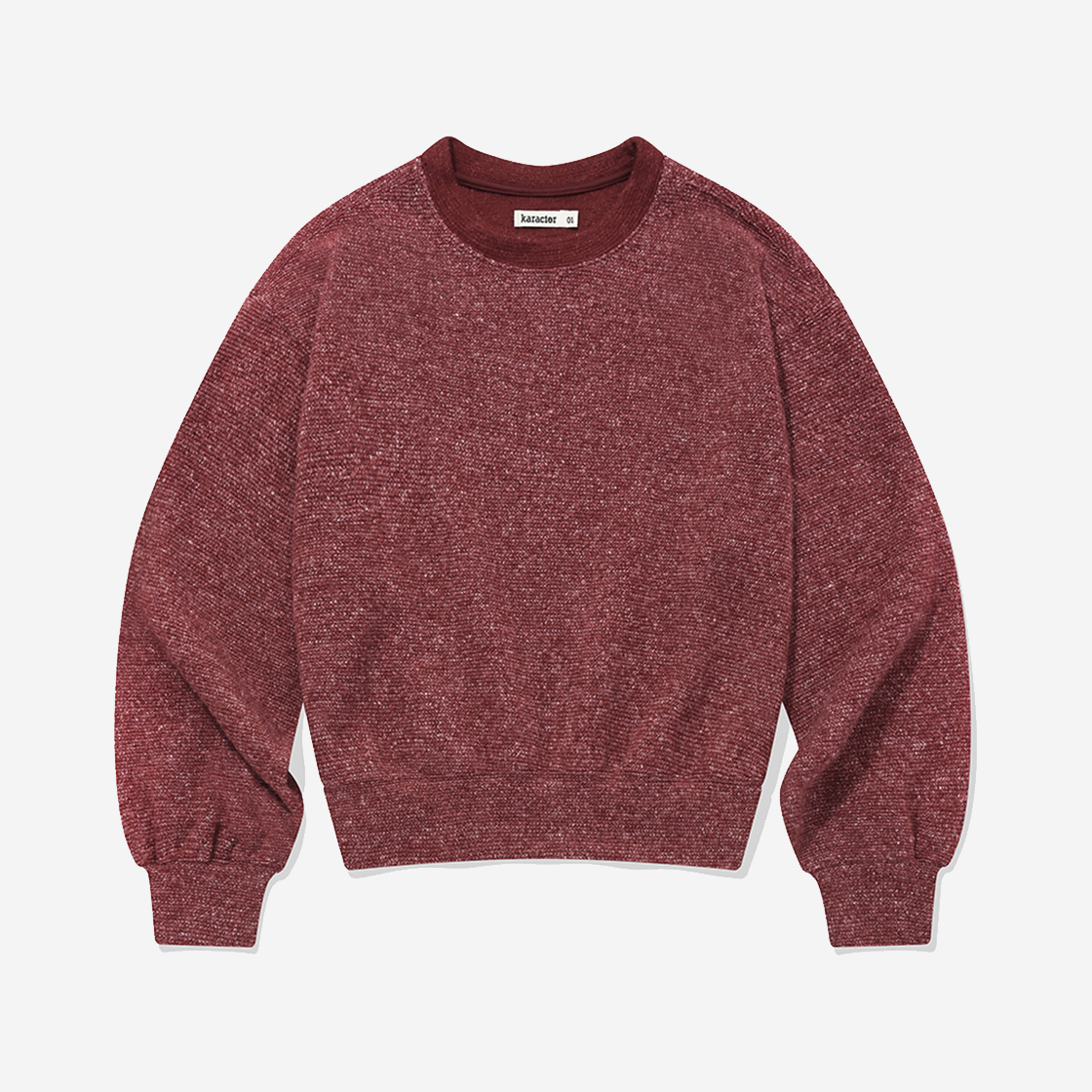 카락터 인타르시아 울 블렌디드 니트 레드