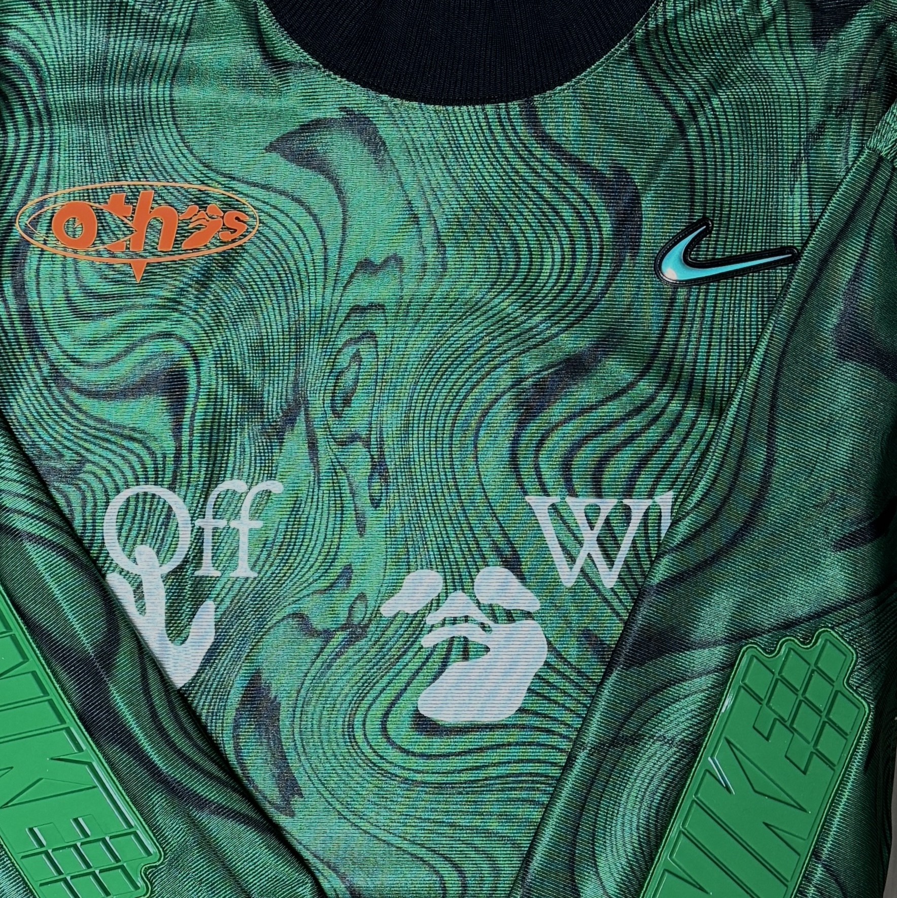 Nike x Off-White Allover Print Jersey Kelly Green - Asia 착용 스타일