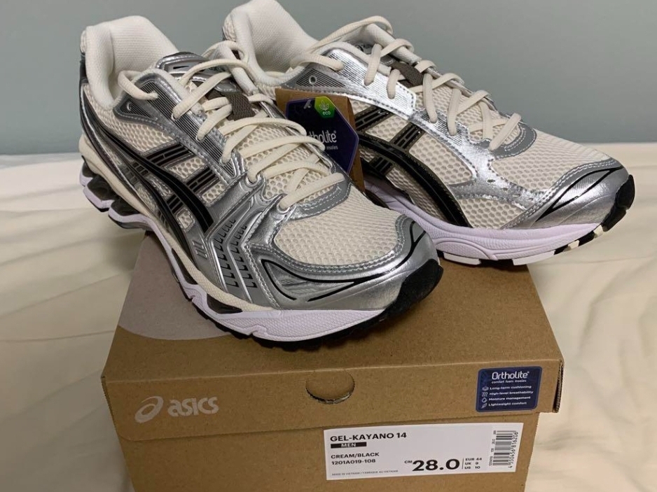 Asics Gel-Kayano 14 Cream Black 착용 스타일