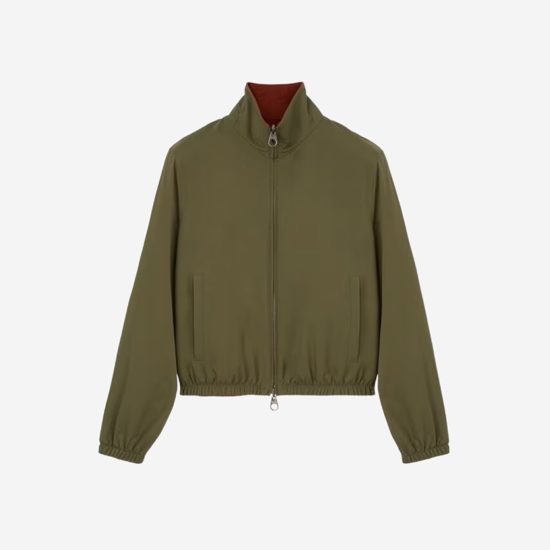 (W) Loro Piana Microfiber Strorm System Windmate Bomber Dark Lichen Green 상세 이미지 1