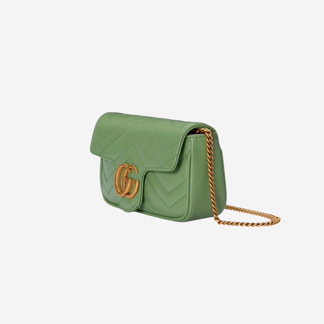 Gucci GG Marmont Matelasse Super Mini Bag Sage Green Leather 상세 이미지 2