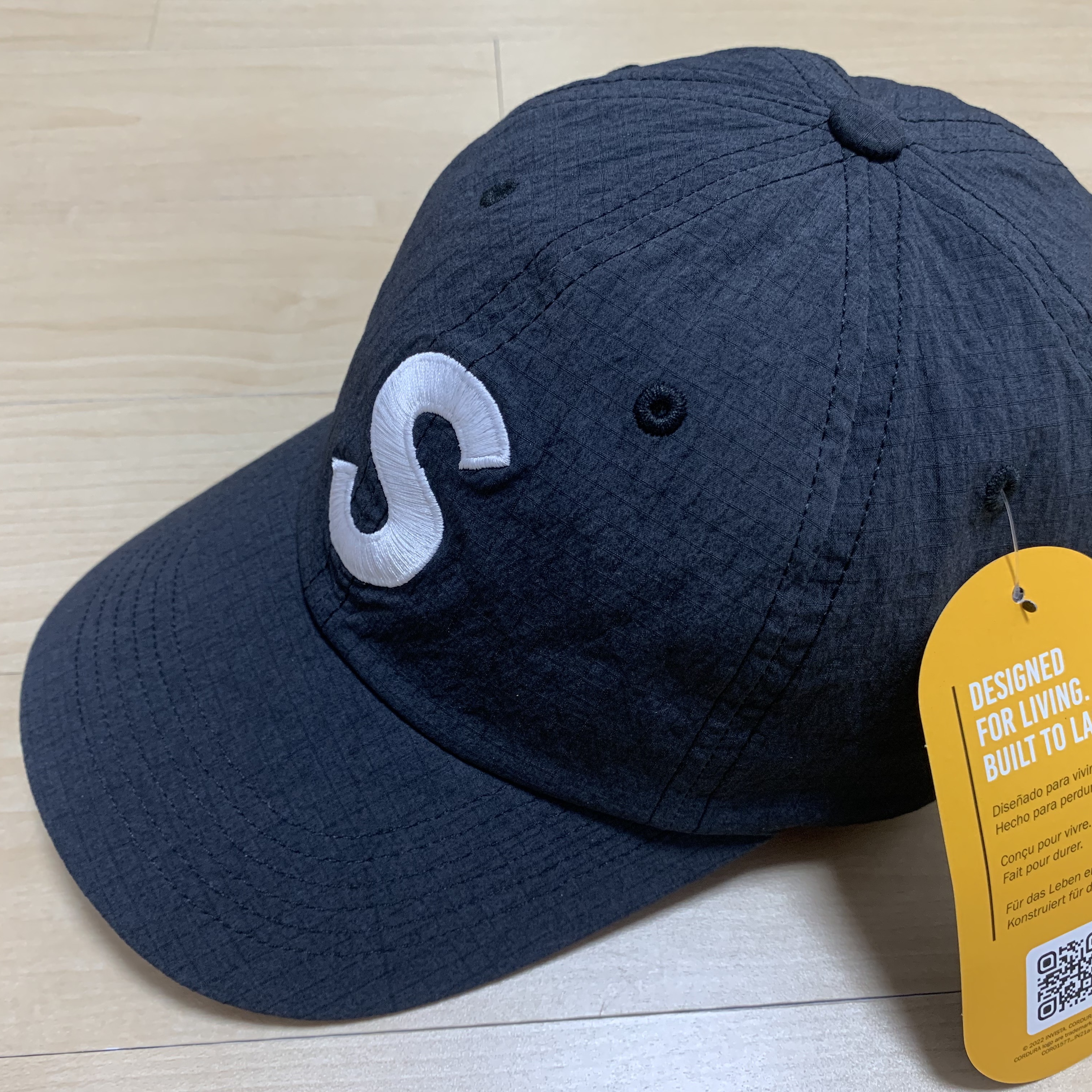 Supreme Cordura Ripstop S Logo 6-Panel Black - 23SS 착용 스타일