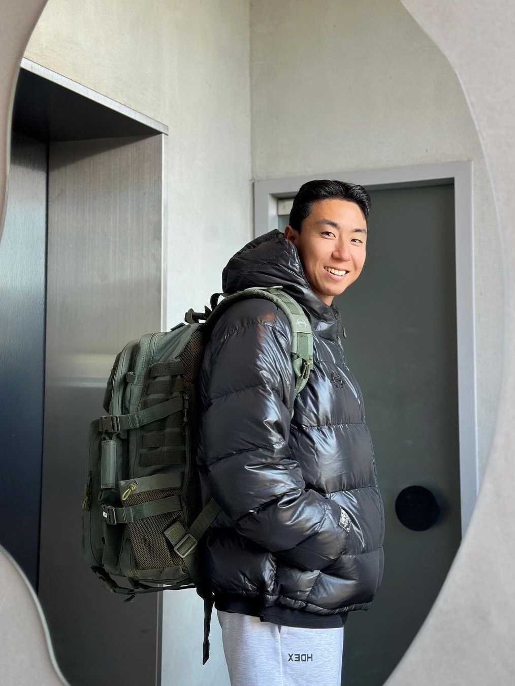 HDEX Ripstop Duck Down Puffer Black 착용 스타일 - 4