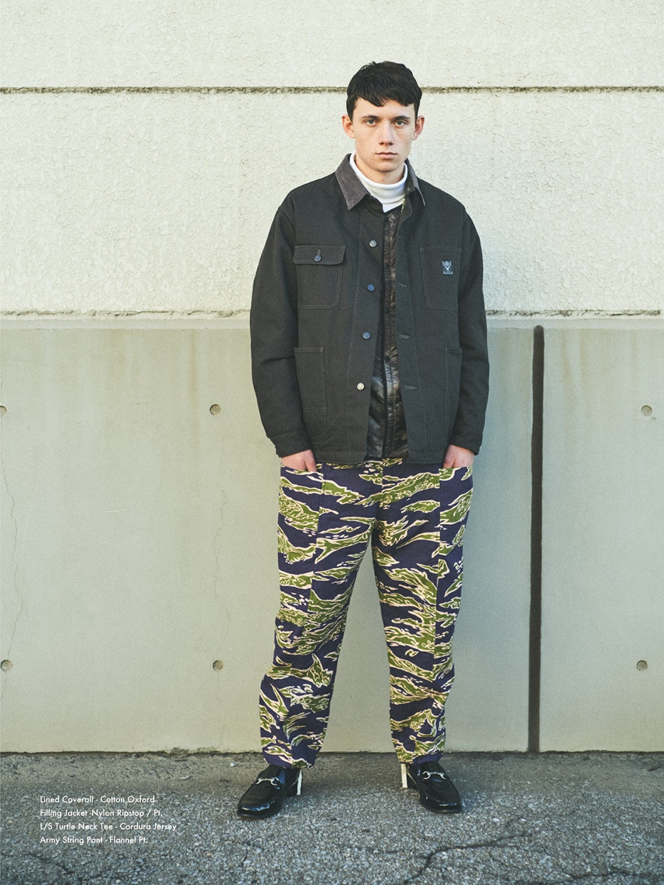 South2 West8 Army String Pant Flannel Purple Tiger 착용 스타일