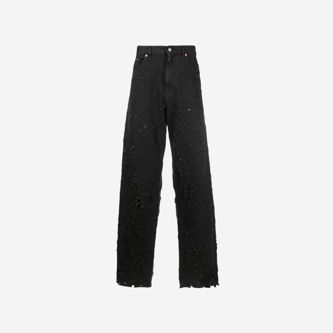 MM6 Maison Margiela Destroyed Wide Denim Pants Black 상세 이미지 1