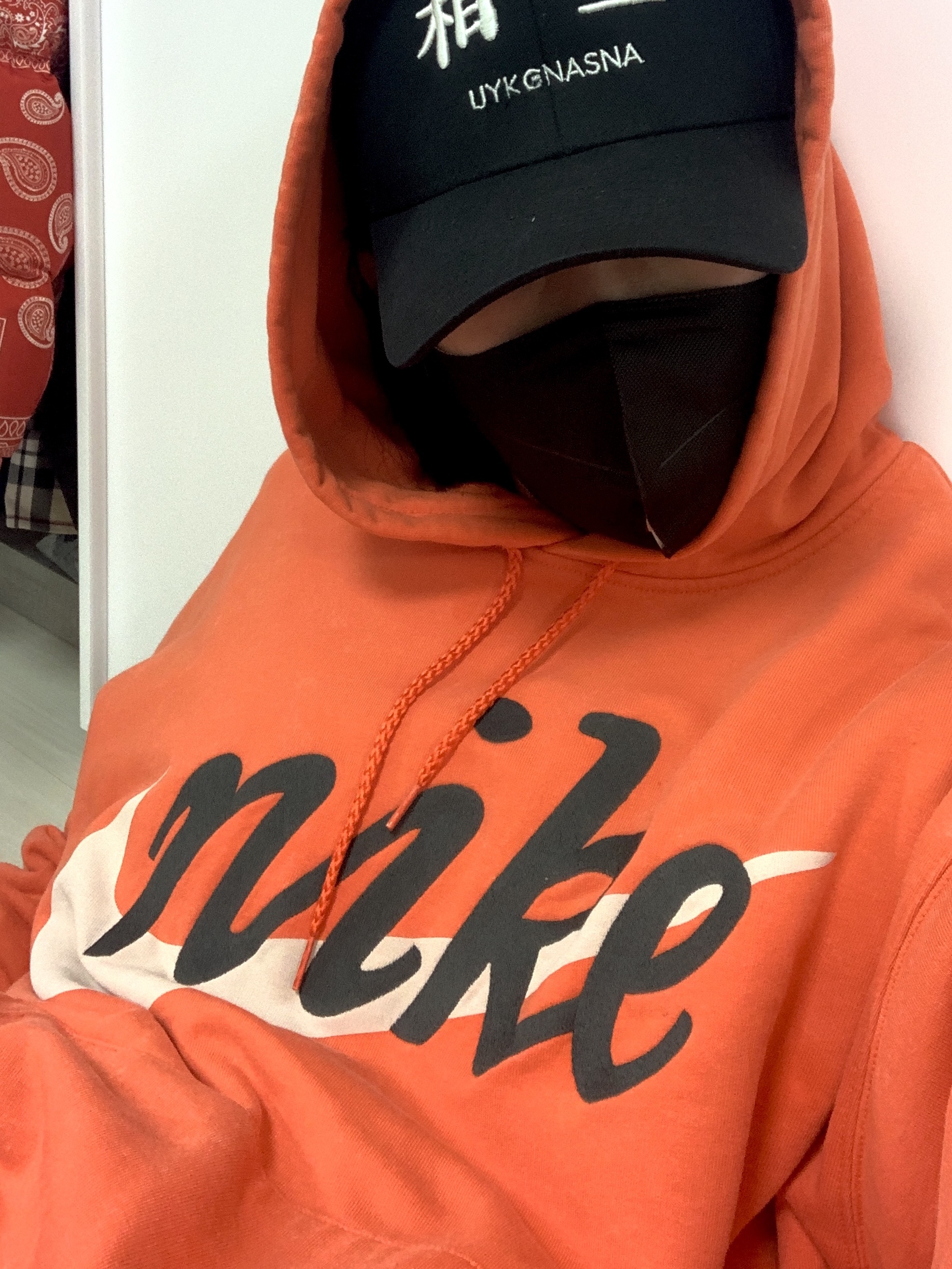 Nike x Cactus Plant Flea Market Shoebox Heavyweight Hooded Pullover Orange - US/EU 착용 스타일
