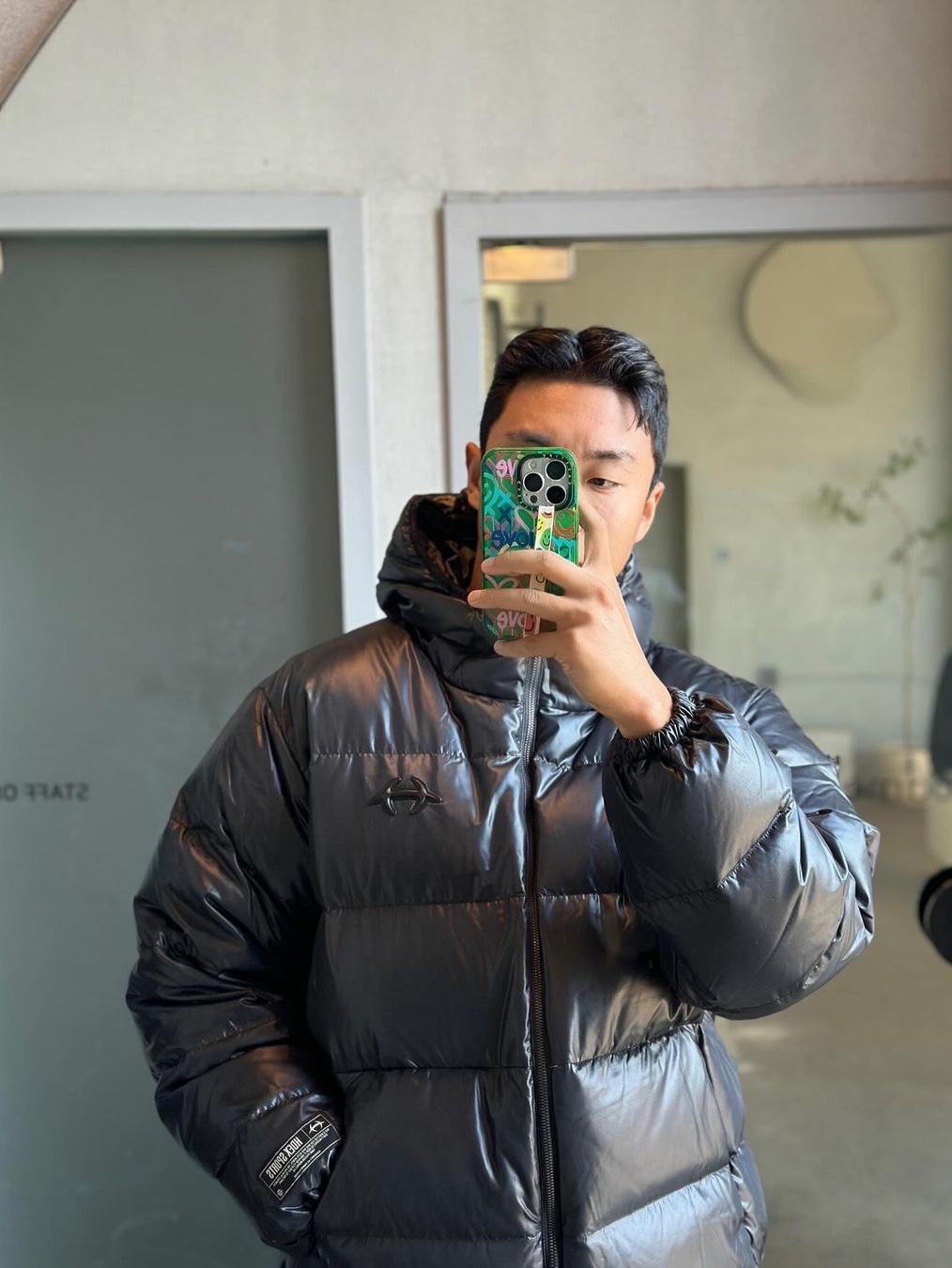 HDEX Ripstop Duck Down Puffer Black 착용 스타일 - 3