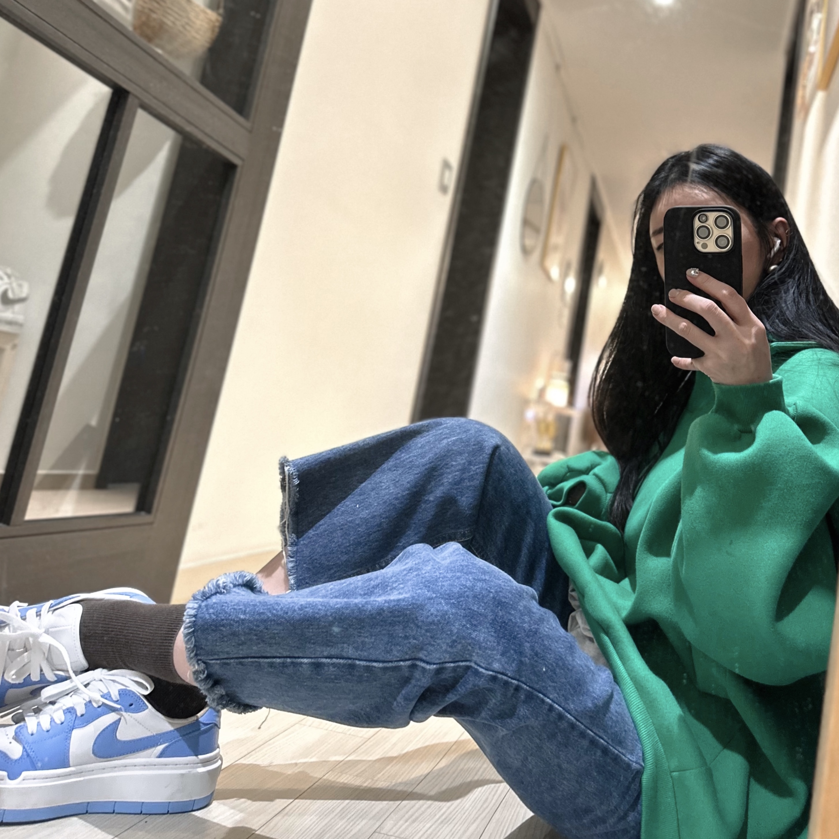 (W) Jordan 1 Elevate Low SE University Blue 착용 스타일