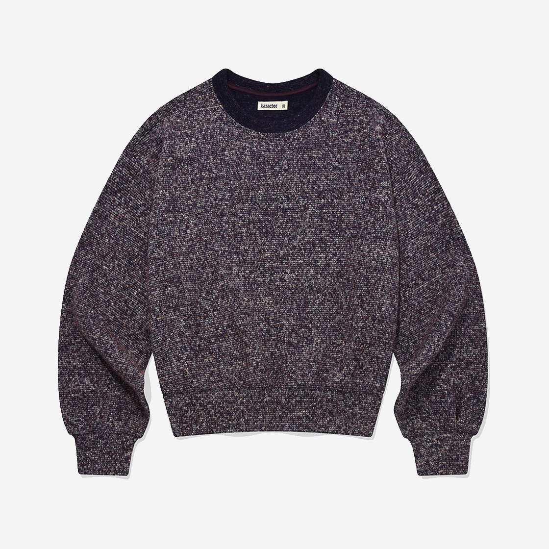 카락터 인타르시아 울 블렌디드 니트 퍼플