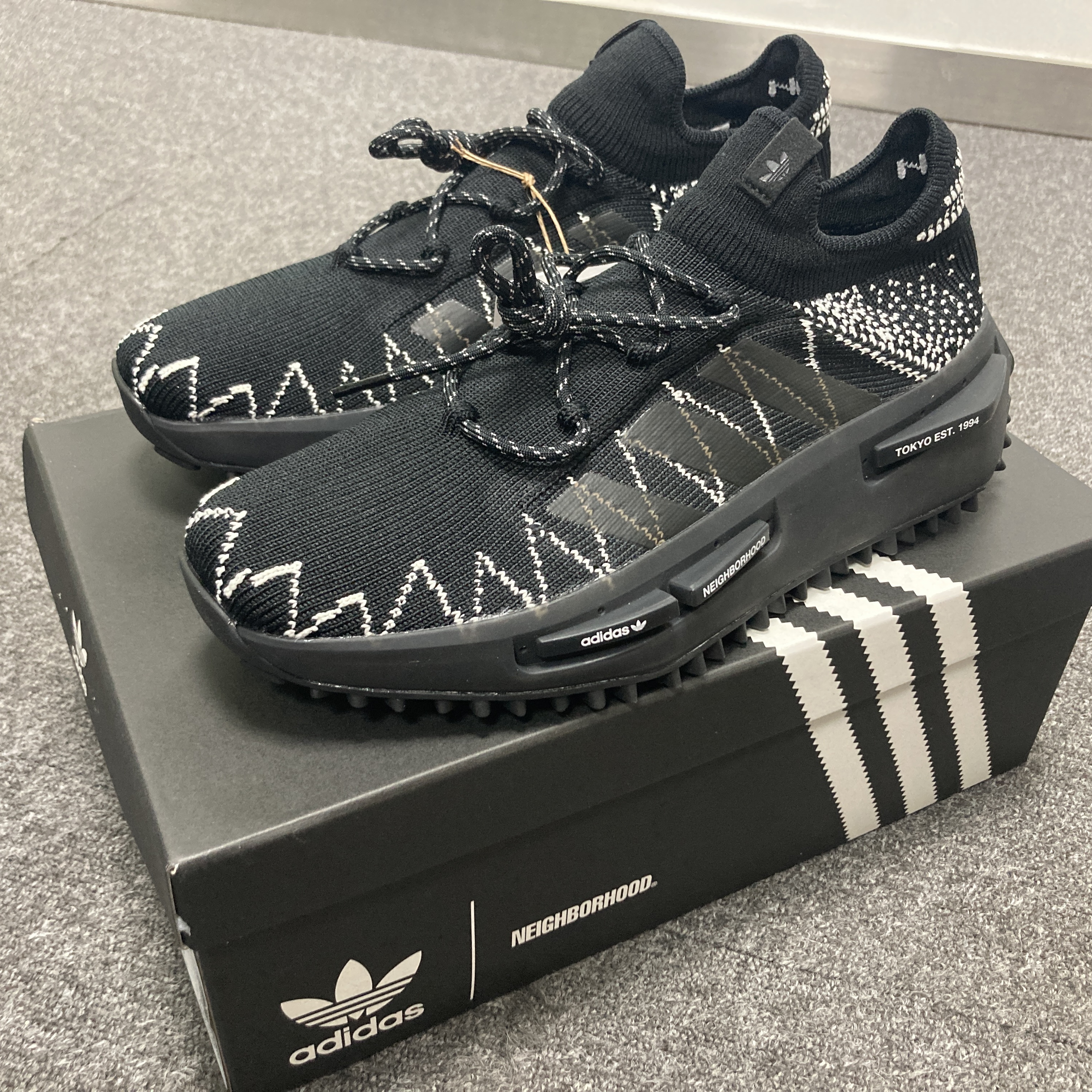 Adidas x Neighborhood NMD S1 Knit Core Black 착용 스타일