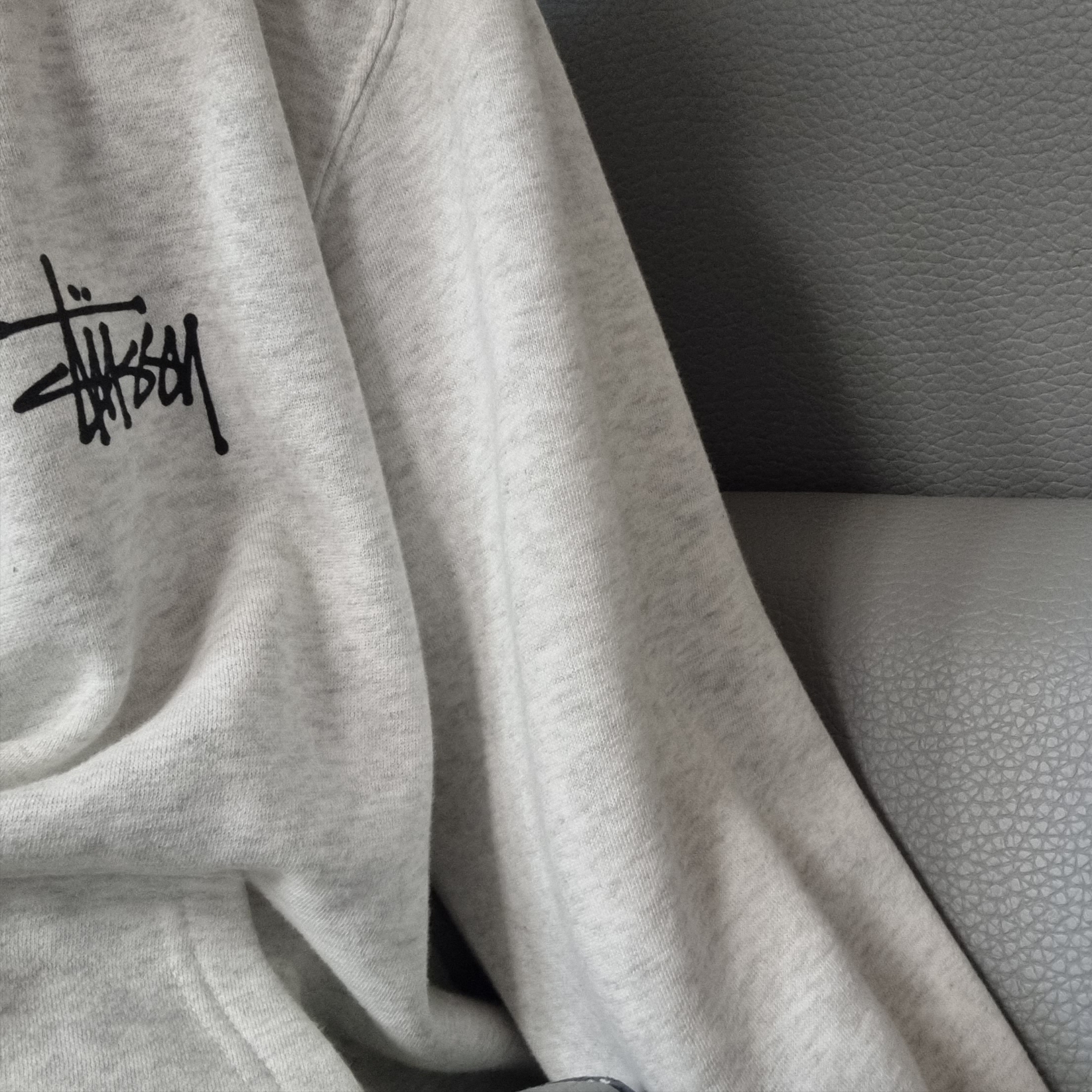 Stussy Basic Stussy Zip Hoodie Ash Heather 2023 착용 스타일