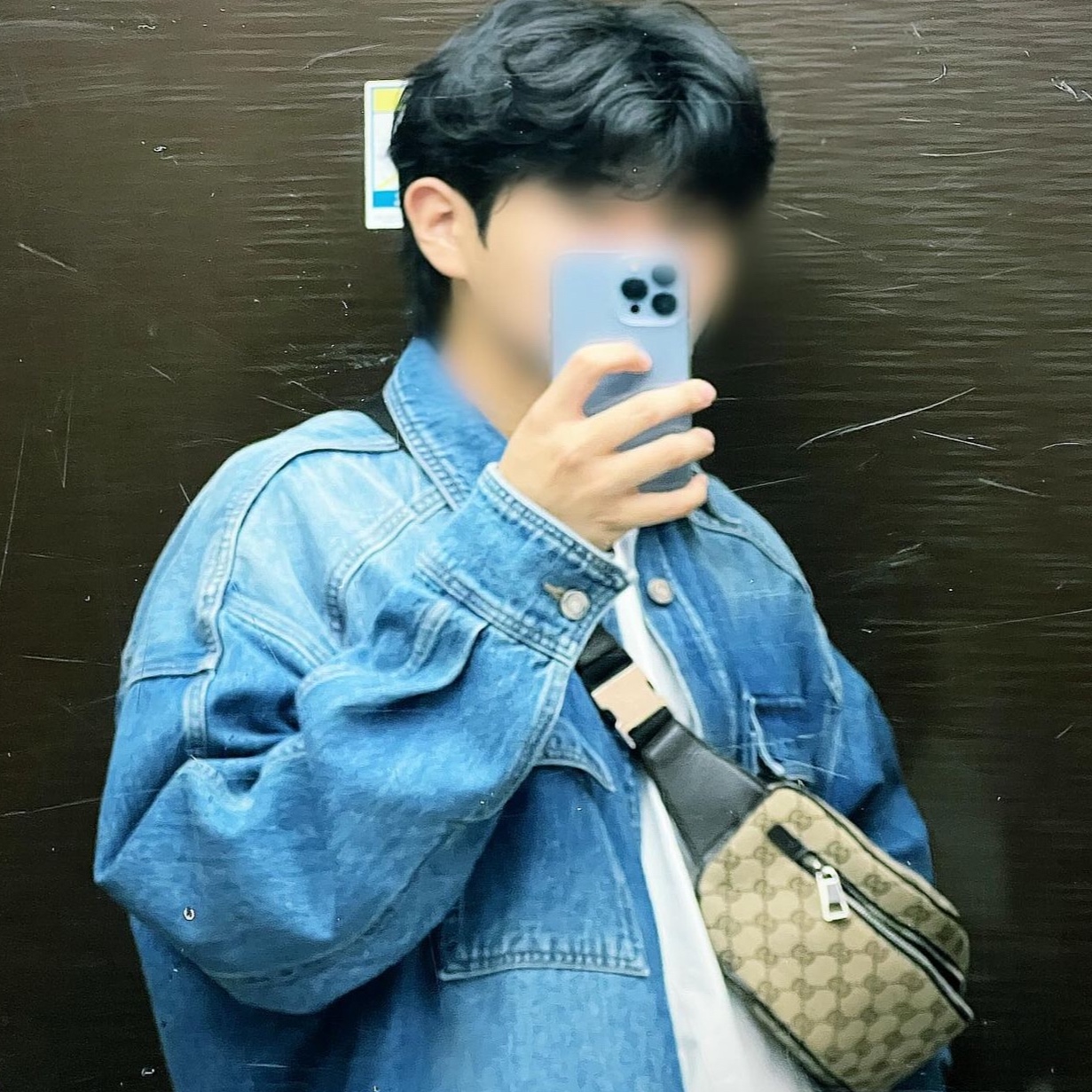 Juun.J Outer Style Denim Shirt Blue 착용 스타일