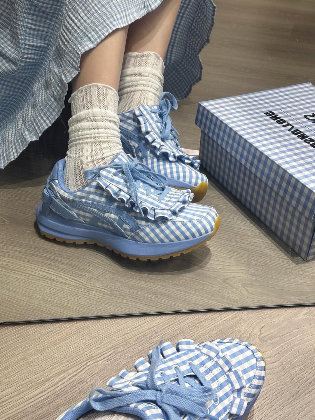 Asics x Shushu/Tong Tarther SC Plus Blue Gingham 착용 스타일 - 5