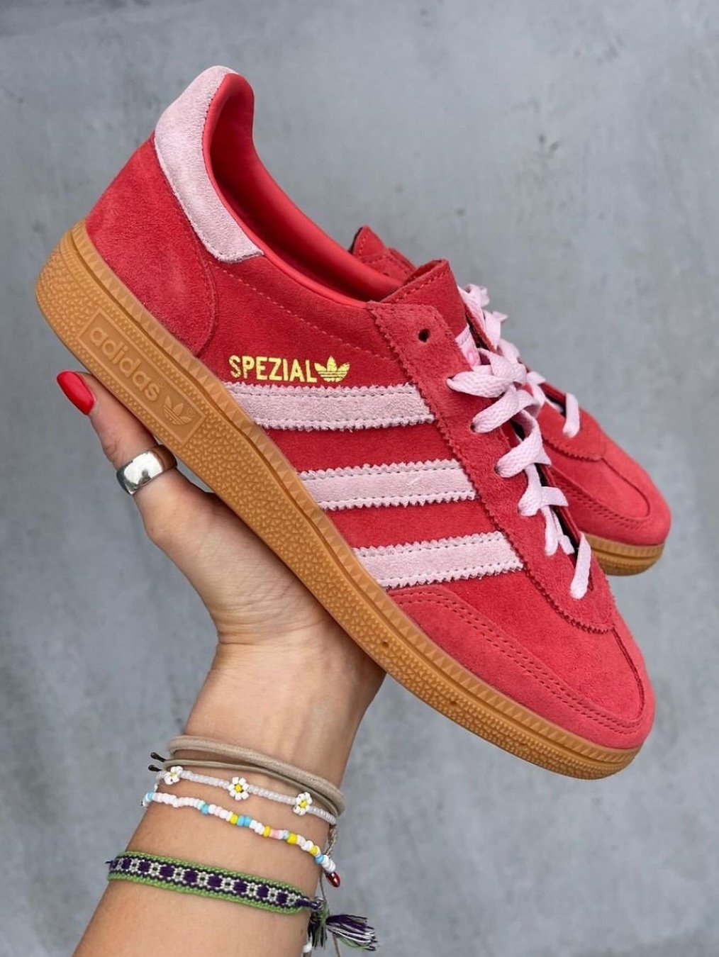 (W) Adidas Spezial Handball Clear Pink, (W) Adidas Spezial Handball Core Black Clear Pink 착용 스타일 - 8