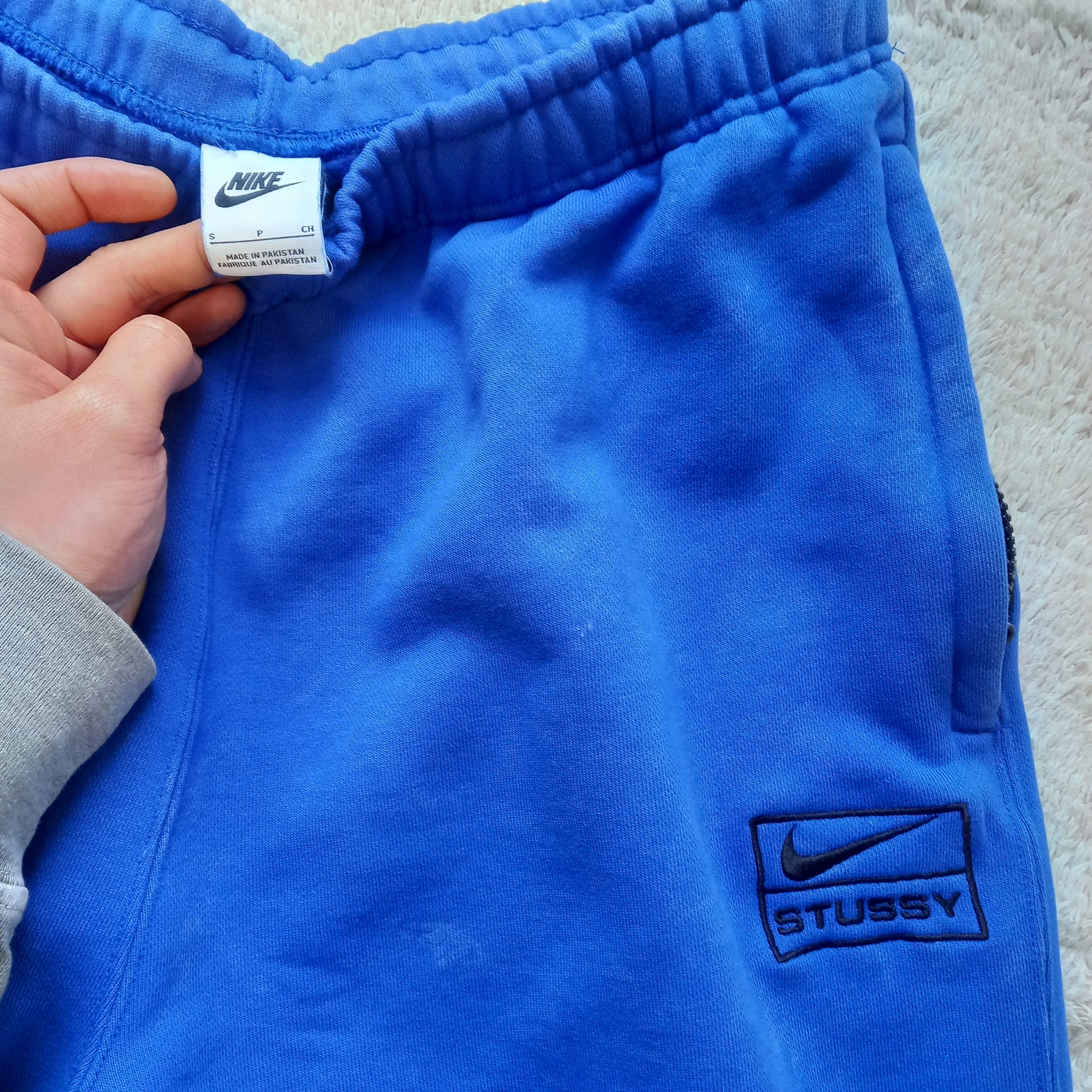 Nike x Stussy NRG Acid Washed Fleece Pants Game Royal (DR4025-480) 착용 스타일 - 1
