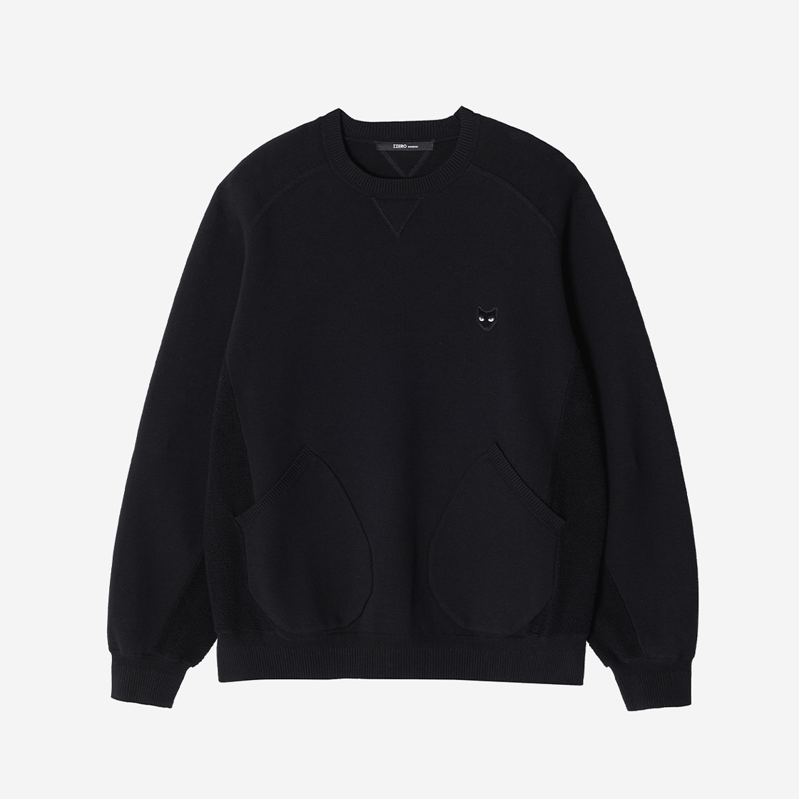 SG2KT800BK Songzio Zzero Panther Dissimilar Crewneck Knit Black