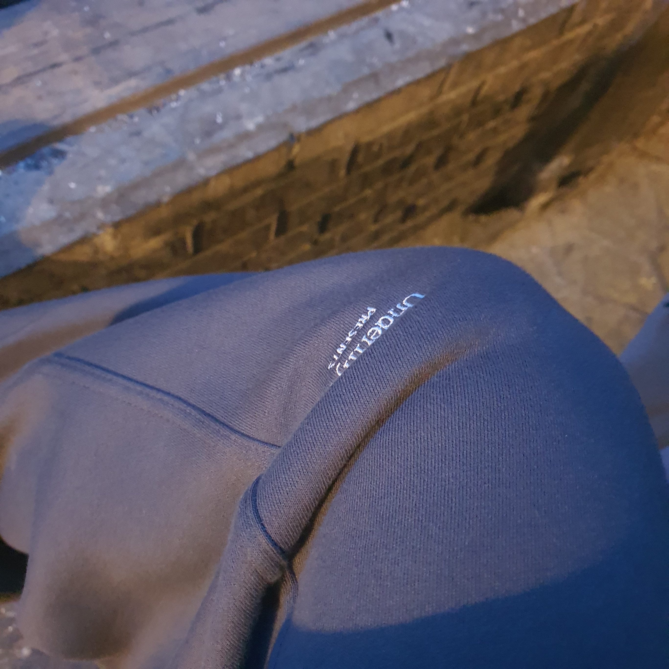 Undermycar Mu.03 Anti Fxxking Logo Play Oversized Sweat Jogger Olive 착용 스타일
