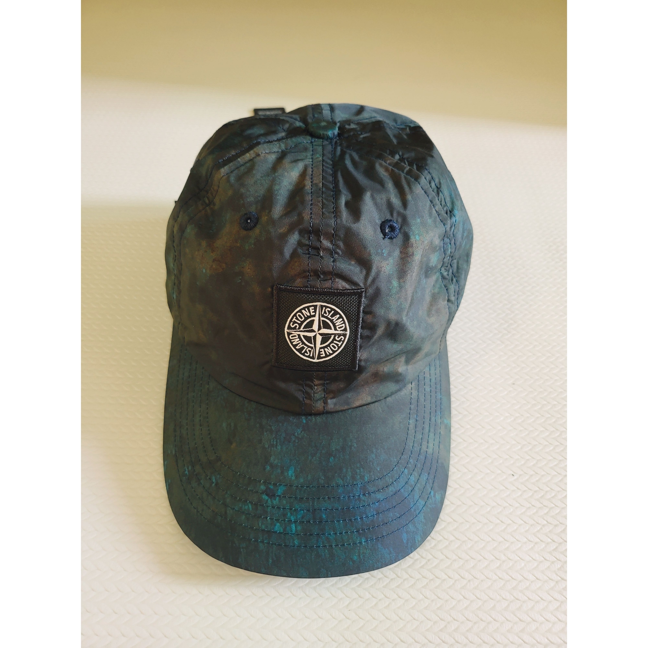 Supreme x Stone Island Painted Camo Nylon 6-Panel Dark Teal - 20FW 착용 스타일 - 1