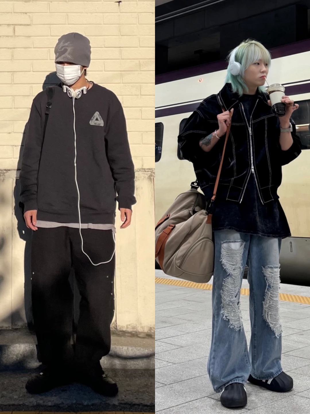 Supreme x Koss Portapro Headphones White - 23FW, Sony WH-CH520 White (Sony Korea Ver.) 착용 스타일 - 2