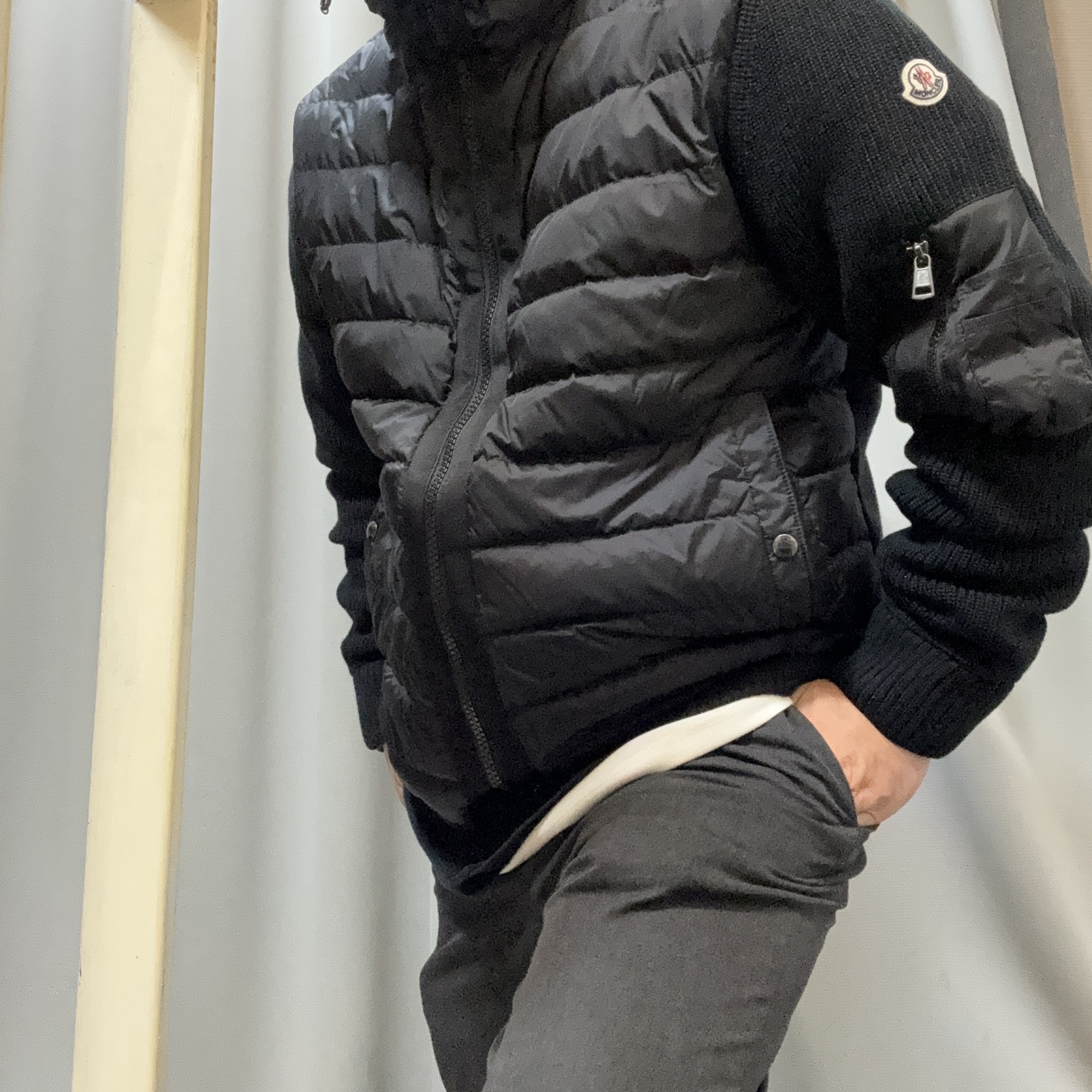 Moncler Padded Wool Hoodie Black - 23FW 착용 스타일