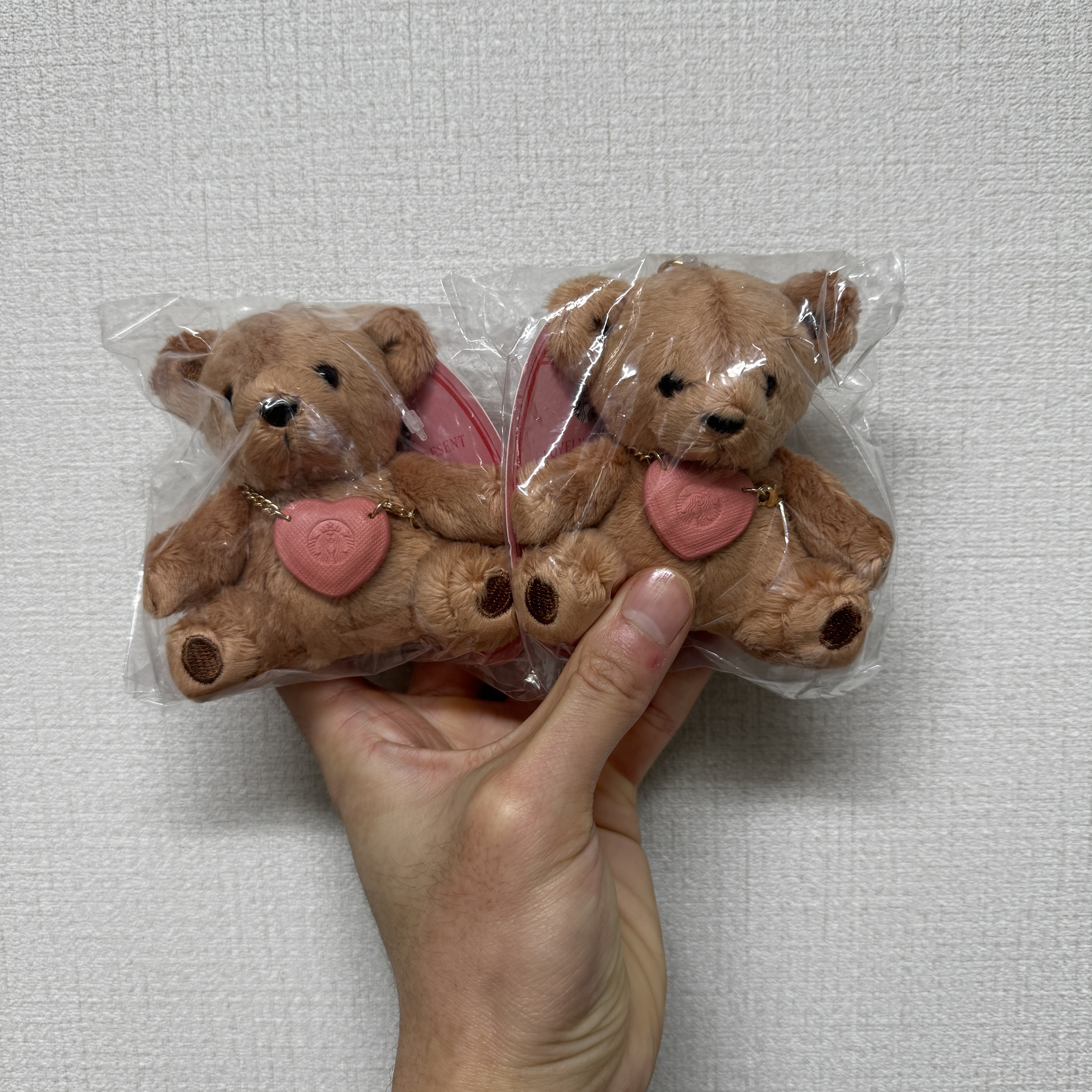 Starbucks Be Mine Bear Fabric Keychain 착용 스타일