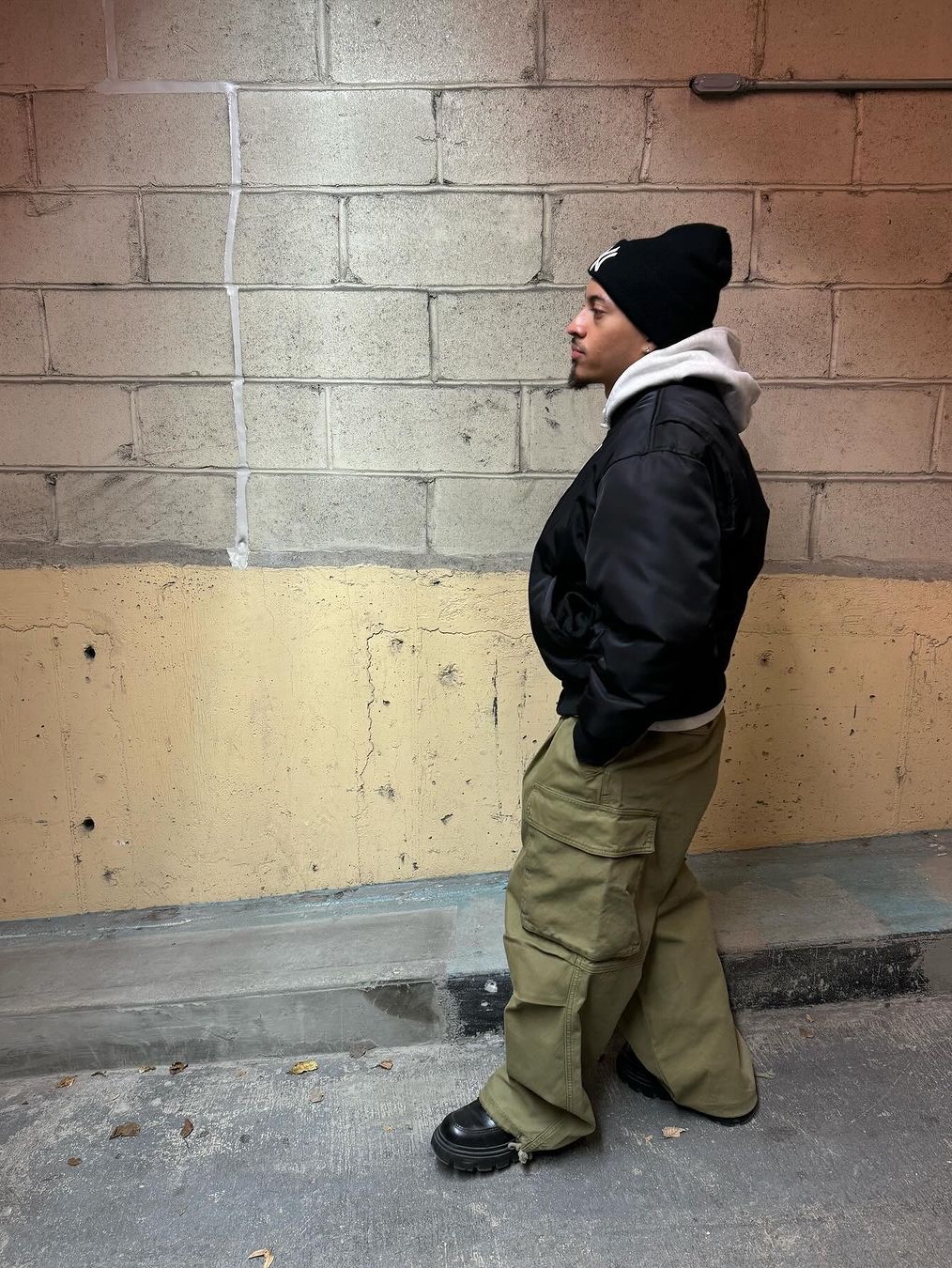 Houston Japan Nylon Rip Vietnam Tiger Jacket Olive Drab 51267OD, Bluemarble Belted Pocket Pants Khaki 착용 스타일 - 4