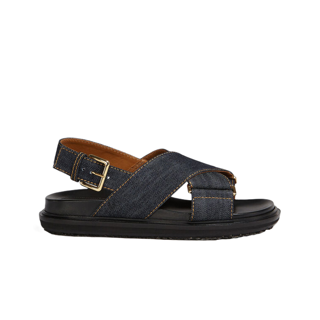 (W) 마르니 데님 크리스크로스 샌들 블루((W) Marni Denim Criss-Cross Sandal Blue)