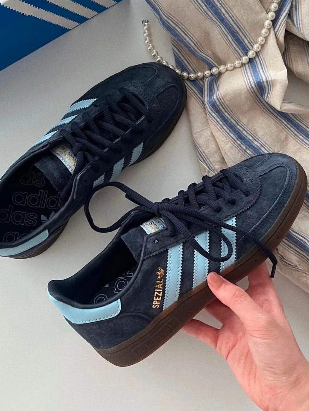 (W) Adidas Spezial Handball Clear Pink, (W) Adidas Spezial Handball Core Black Clear Pink 착용 스타일 - 6
