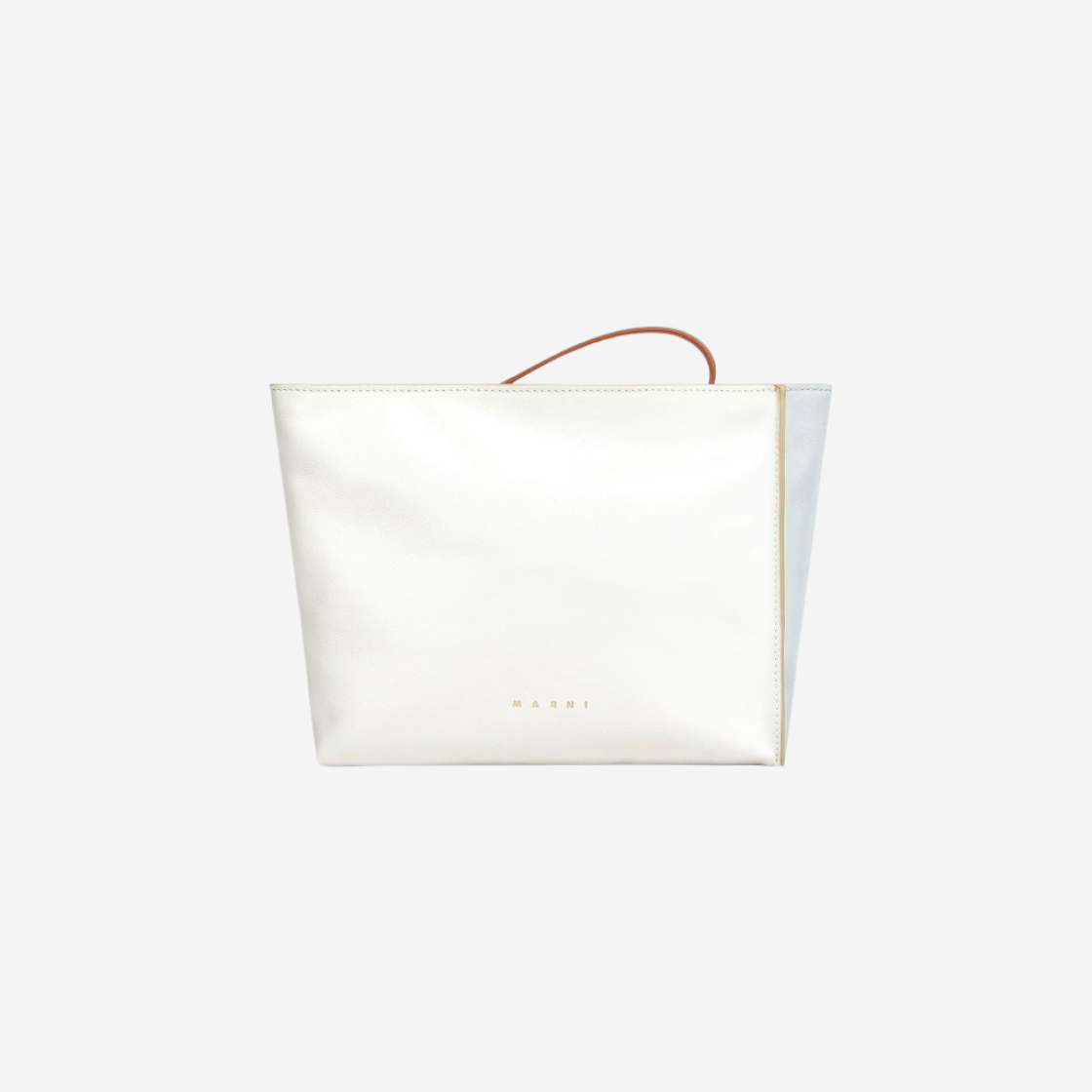 Marni Leather Museo Soft Clutch Lilywhite Cloud 상세 이미지 1