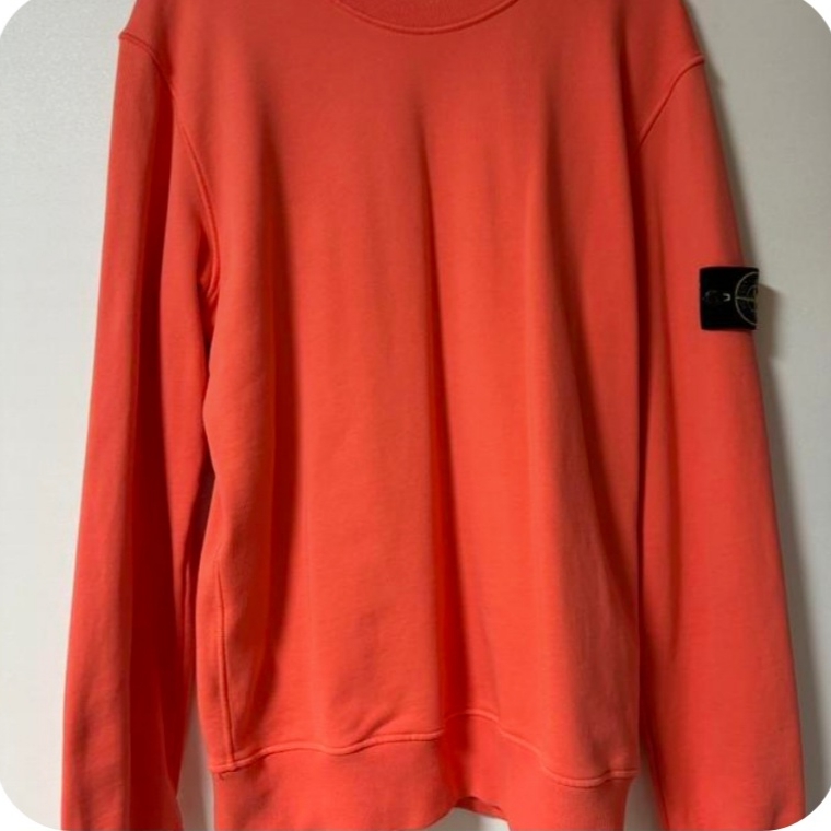 Stone Island 63051 Crewneck Sweatshirt Orange - 22SS 착용 스타일