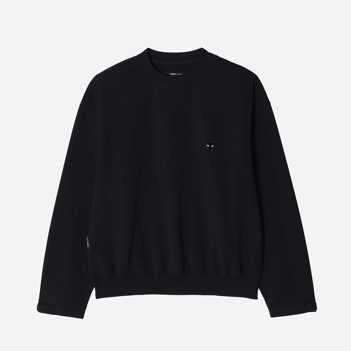 SG2TS804BK Songzio Zzero Panther Wide Cuff Crew Neck Black