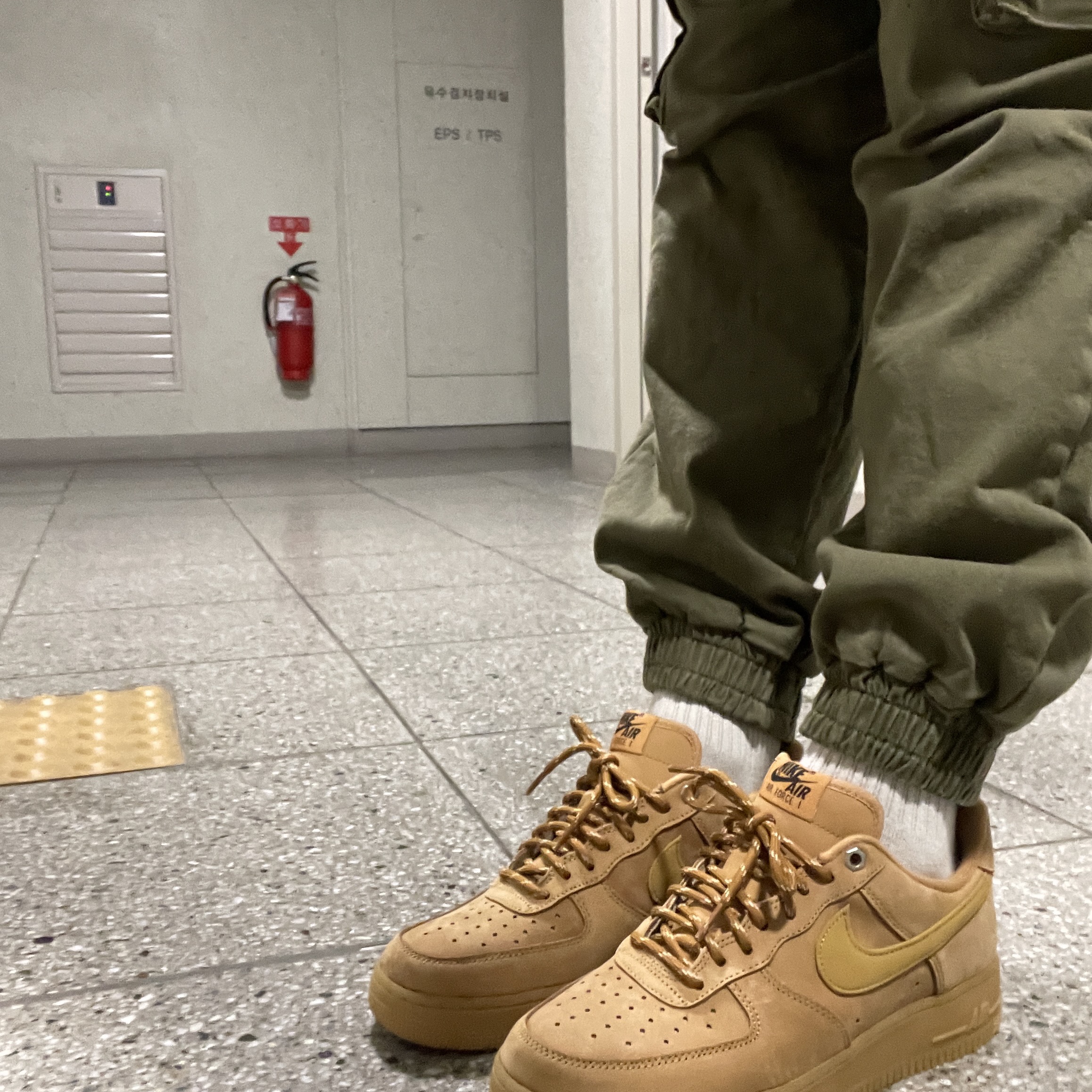Nike Air Force 1 '07 WB Flax 착용 스타일