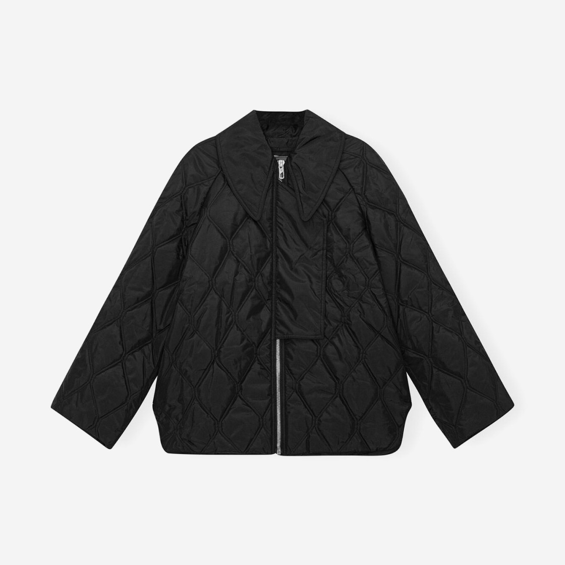 (W) Ganni Ripstop Quilt Jacket Black 상세 이미지 1