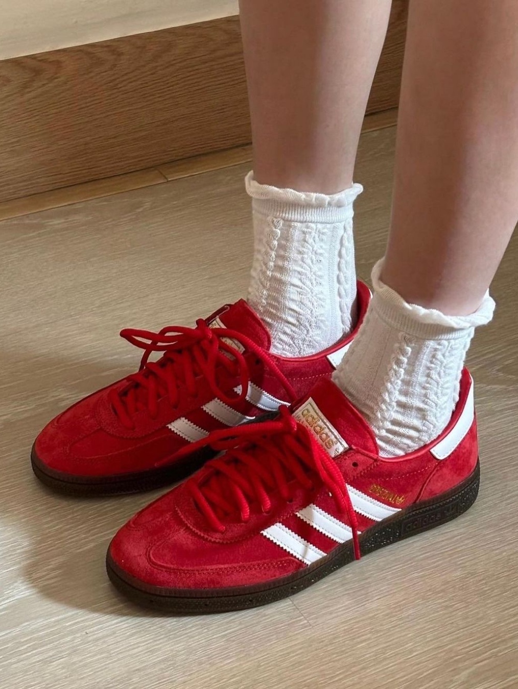 (W) Adidas Spezial Handball Clear Pink, (W) Adidas Spezial Handball Core Black Clear Pink 착용 스타일 - 5